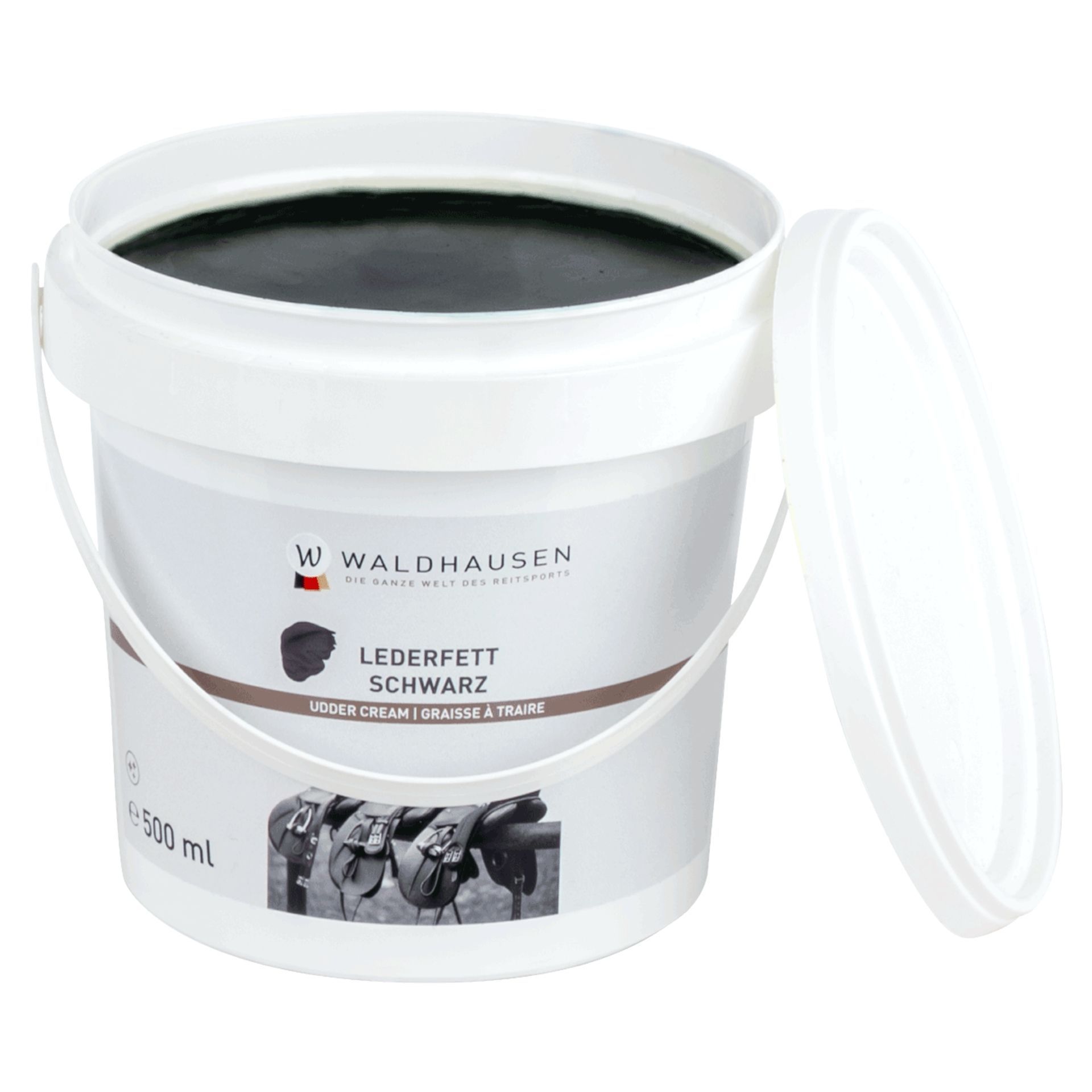 Ledercreme, schwarzes Leder, Eimer, 500 ml, Waldbaußen