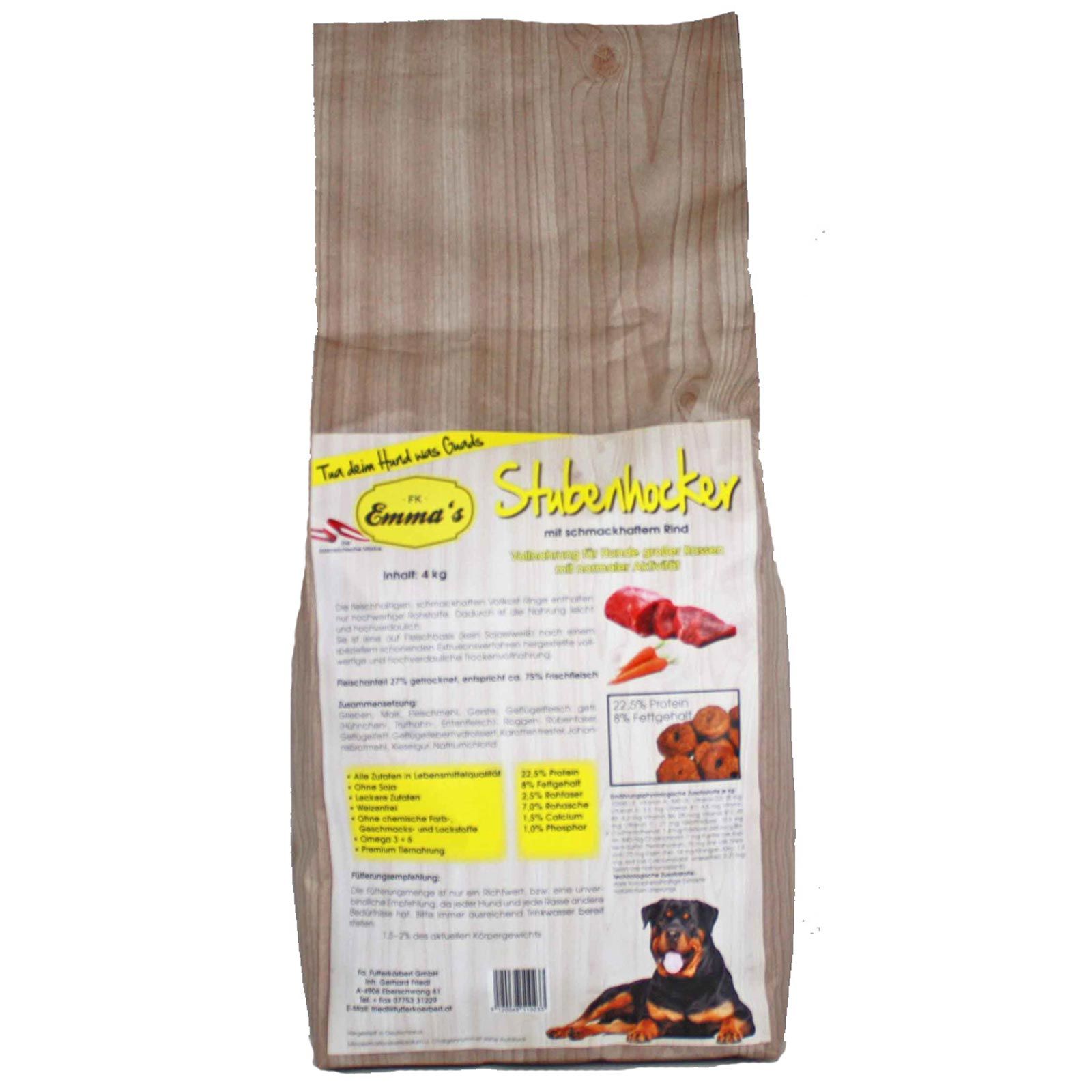 Emmas Aliments pour chiens Pommes de terre de canapé Aliments secs 4 kg