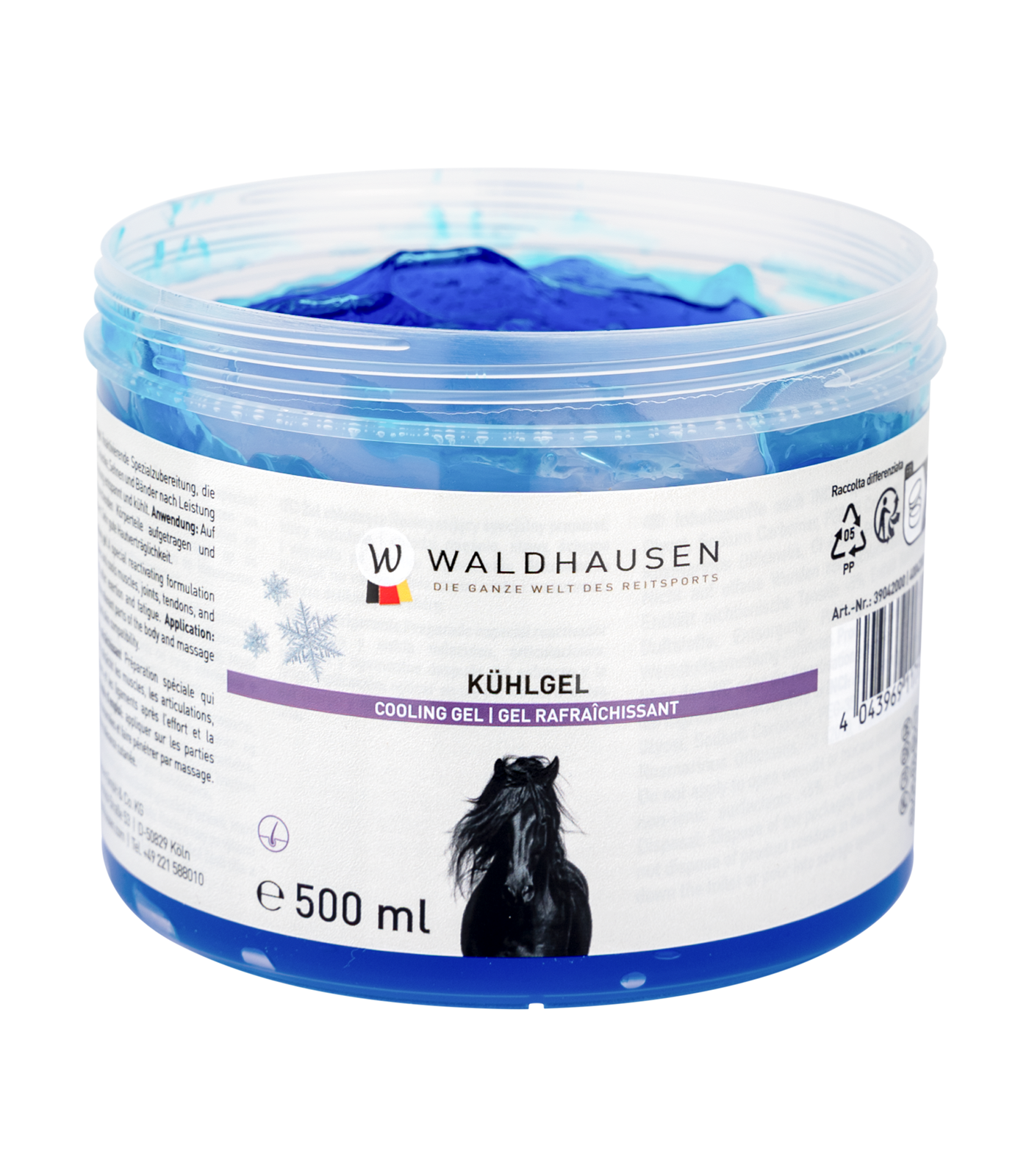 Waldhausen Gel Rafraîchissant Easy-Cool pour Chevaux, 500 ml, vue de face