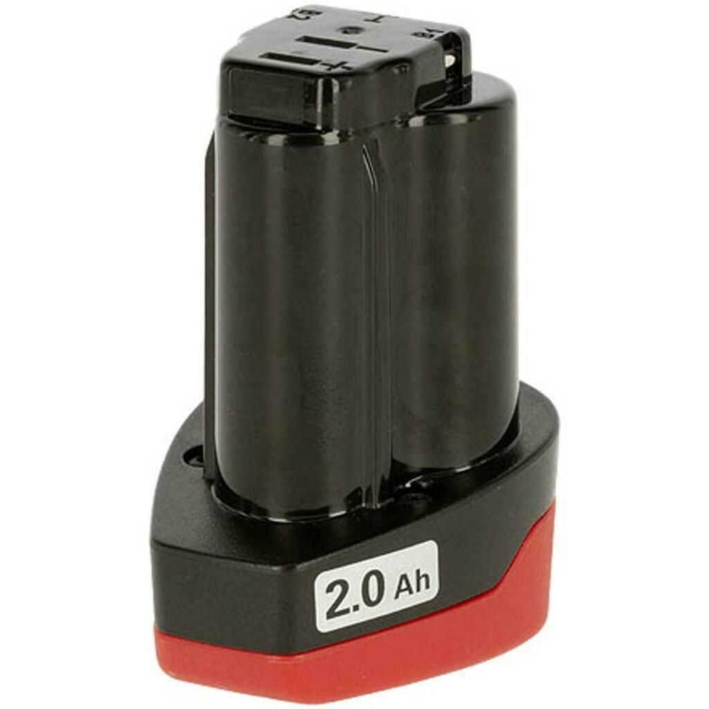 Schwarz rote Akku Batterie mit Aufschrift 2.0 Ah