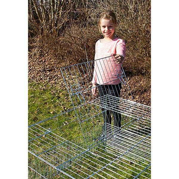 Kerbl Outdoor Enclosure for Young Animals with Escape Barrier, 144x112x60cm, in use