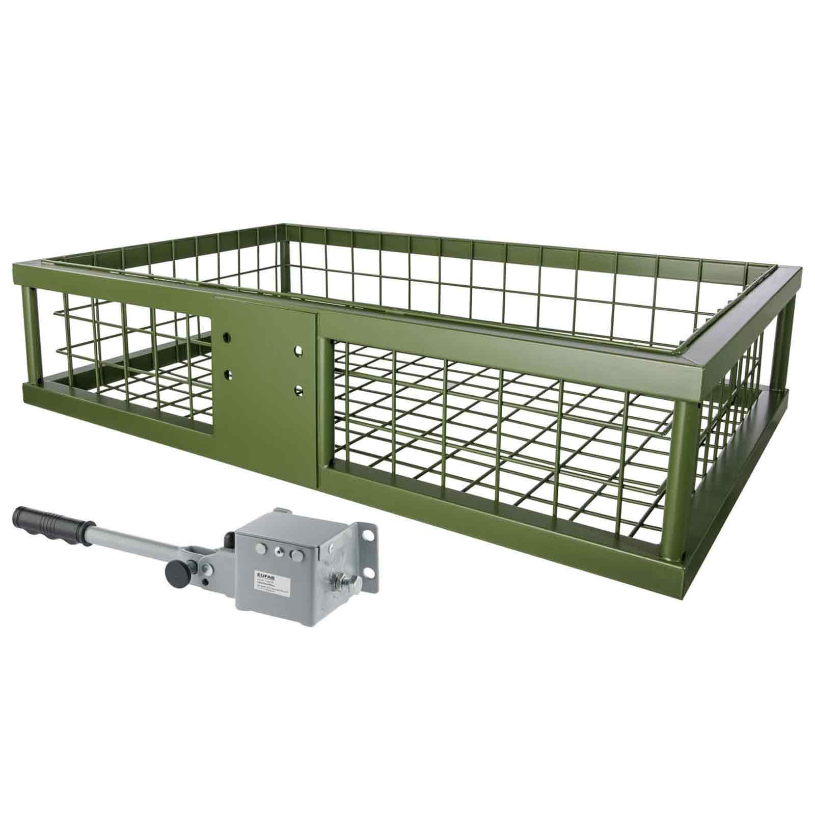 Porte-gibier vert olive pour attelage de remorque 89x58,5x20 cm