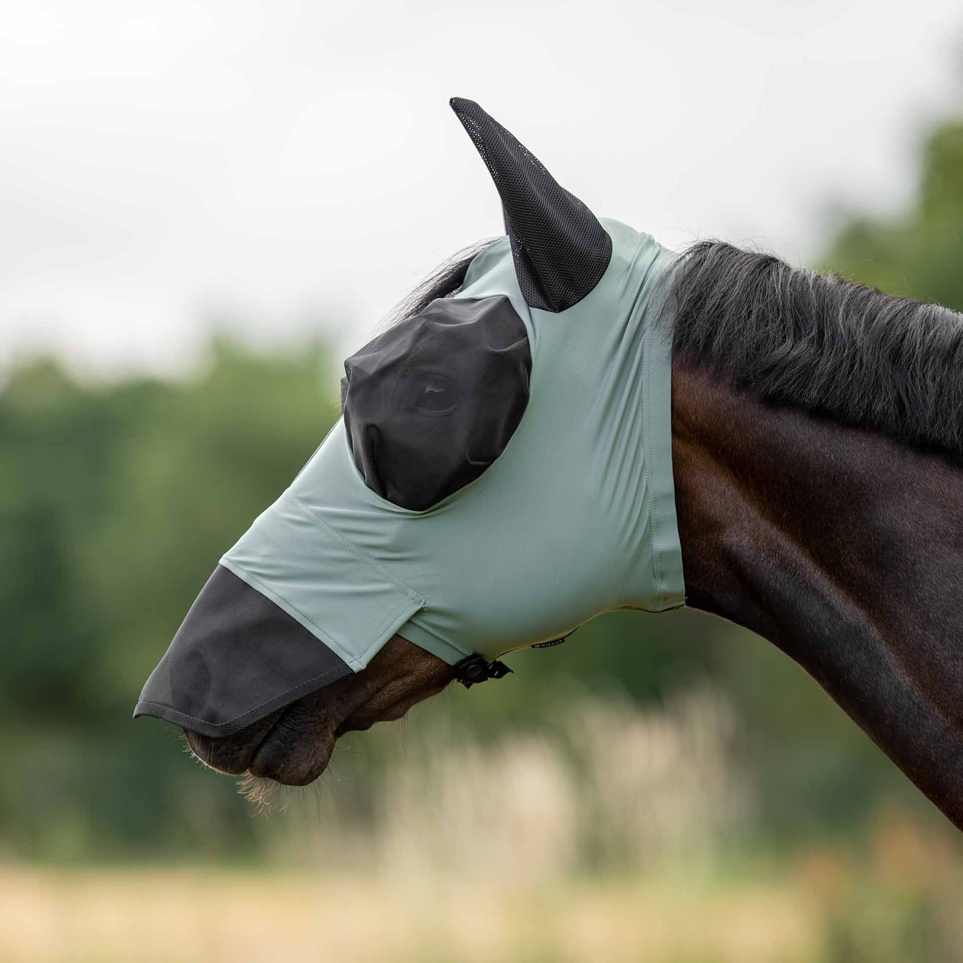 Masque anti-mouches BUSSE TWIN FIT FLEXI PLUS, protection naseaux, Pony olive