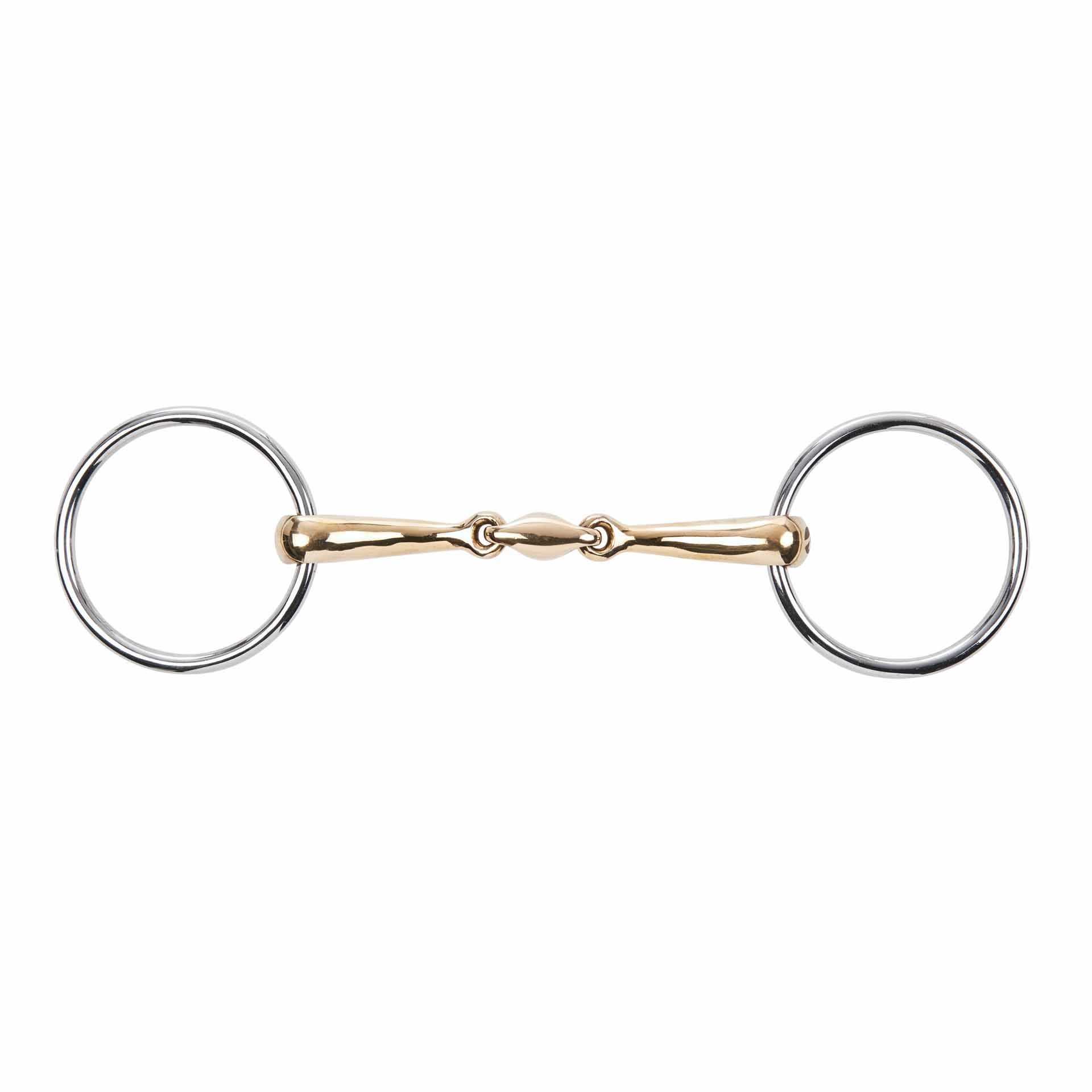 BUSSE Snaffle Bit KAUGAN-SHAPED 14 mm, Double-Jointed French-Link