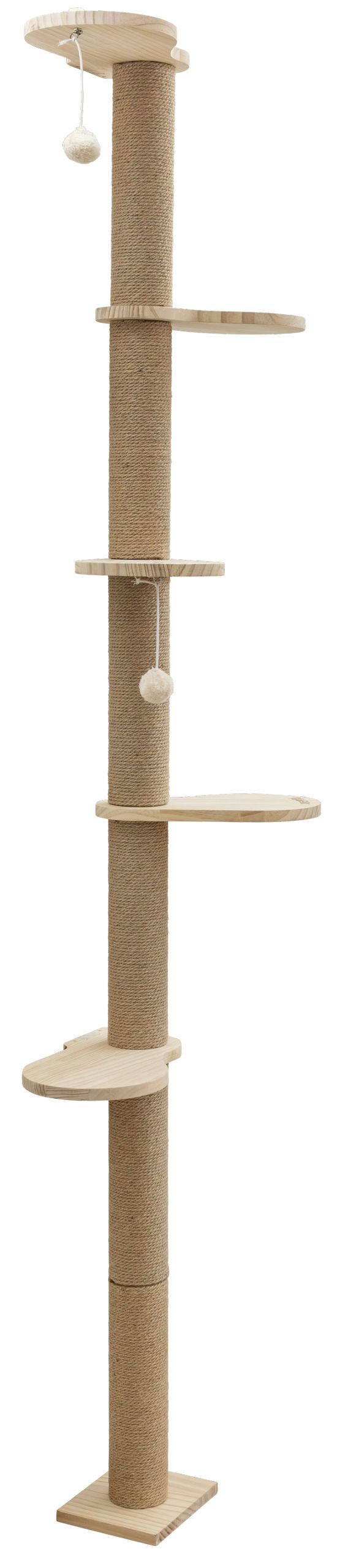 Kerbl Kratzbaum Timber für die Wand, 19 x 16 x 208 cm, braun