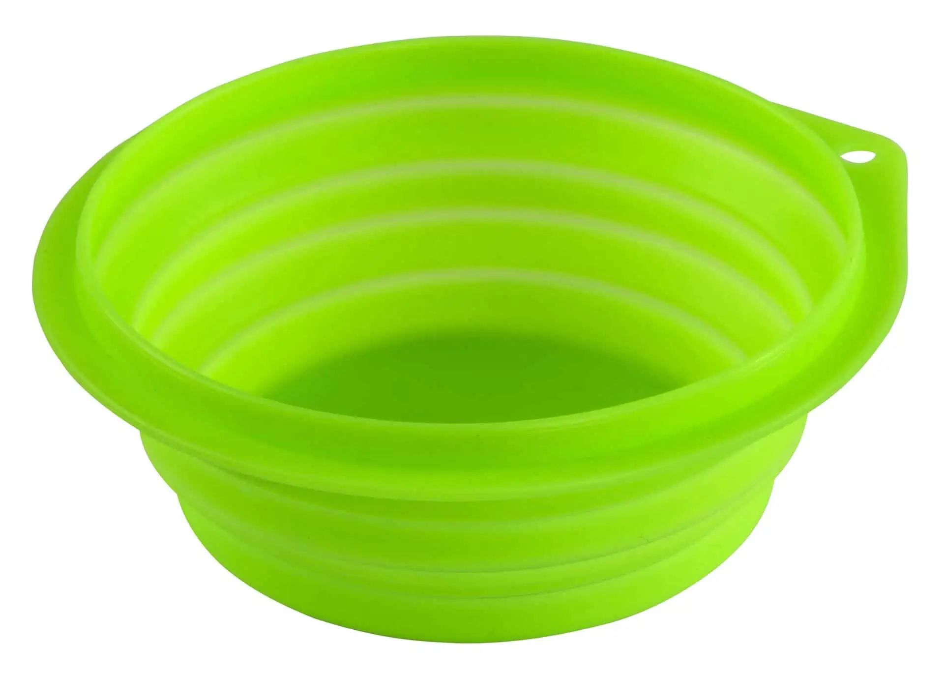 Silicon travel bowl foldable green, 1 L