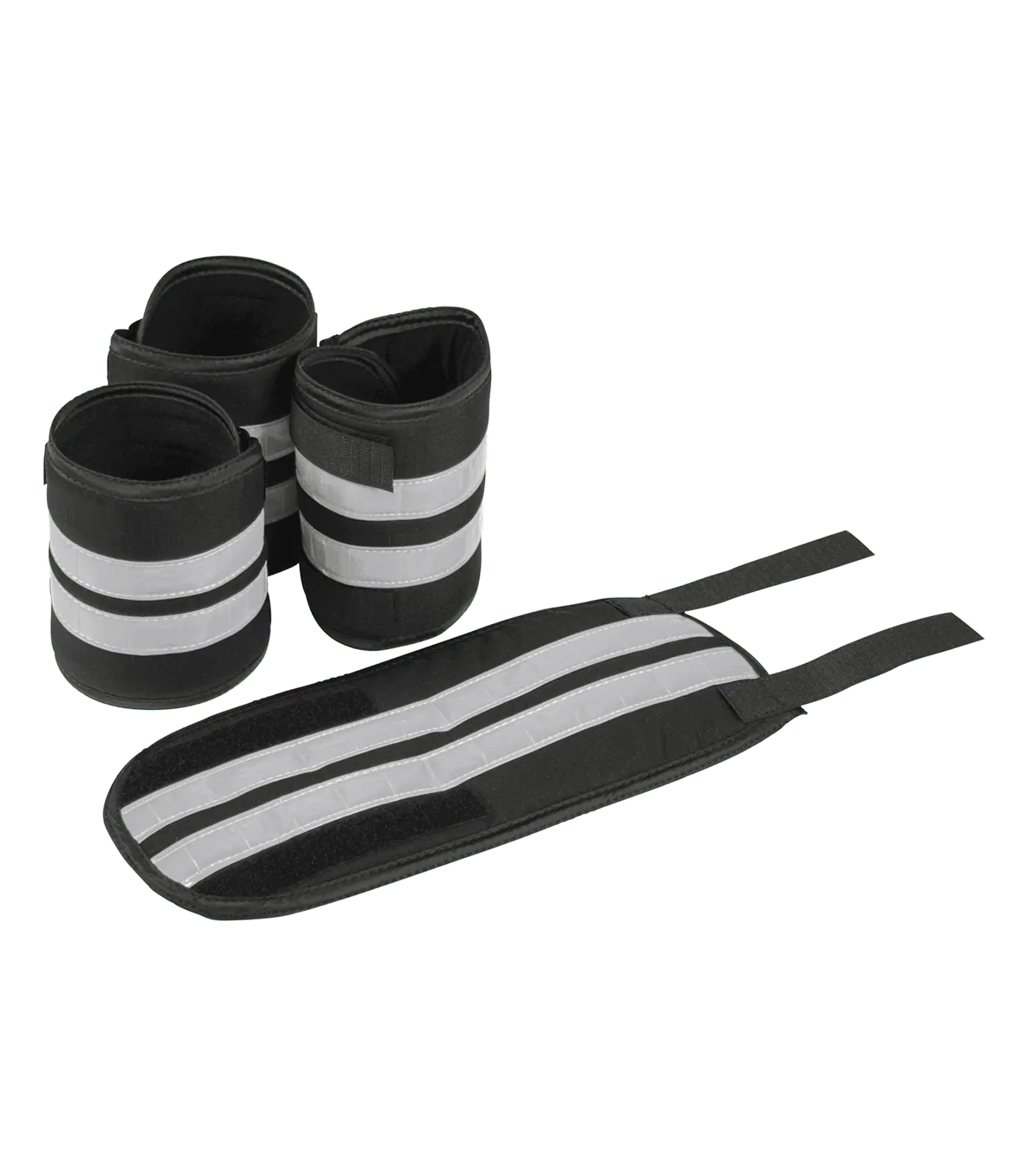 Waldhausen REFLEX Bandages Horse, Set of 4, Silver with Reflective Stripes, set