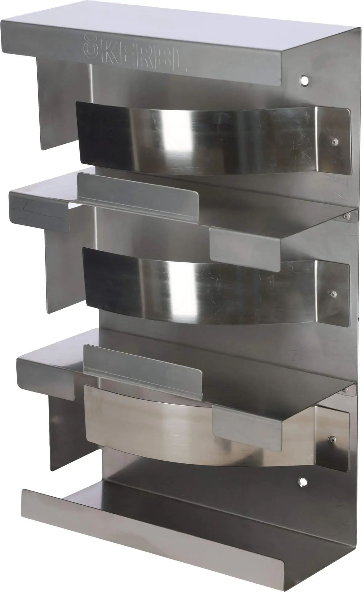 3-comp. wall holder gloves stainless steel, with spring