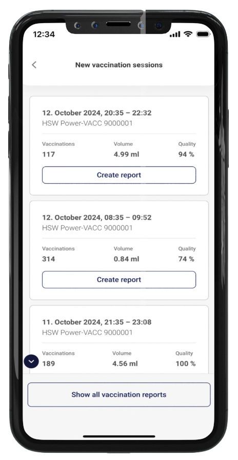 vaccination, report, screen, mobile, interface