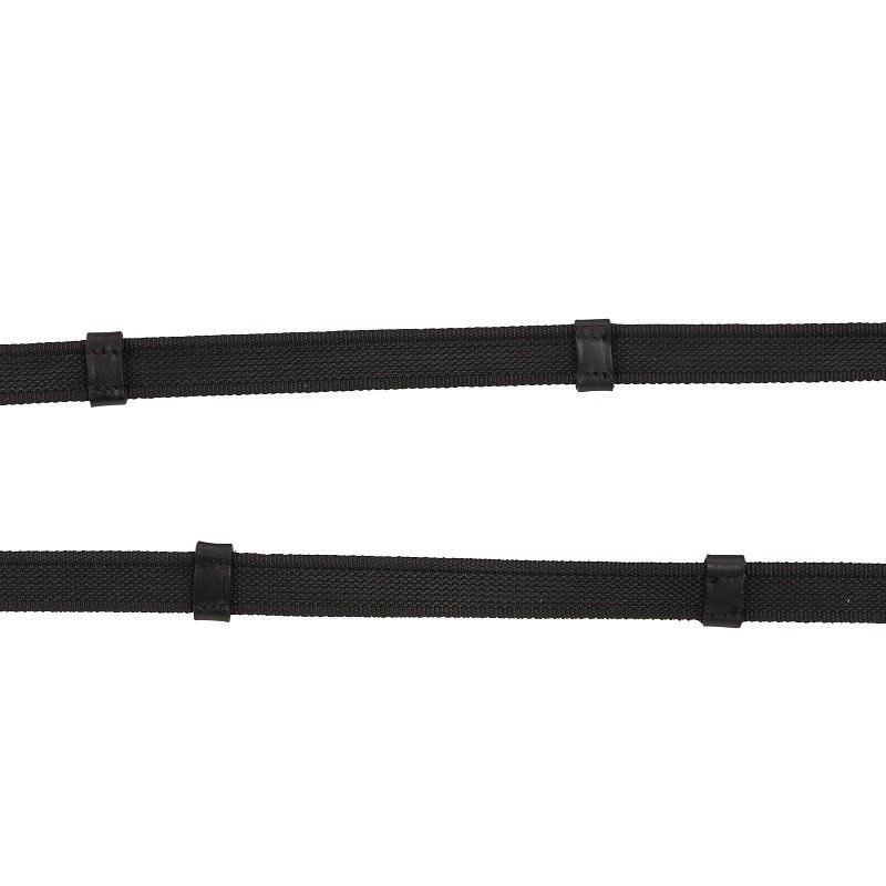 Kerbl Anti-Slip Rubber Reins, Full, 20 mm, with Leather Ends