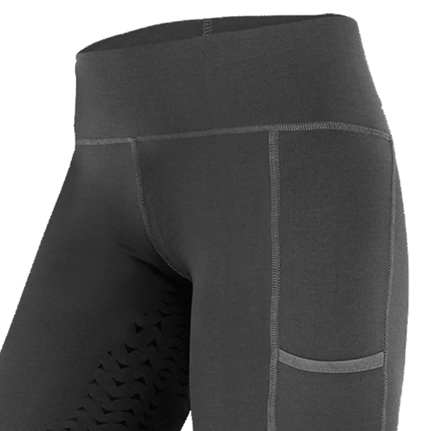 Legging d'équitation ELT Ella à fond intégral silicone, asphalte D34