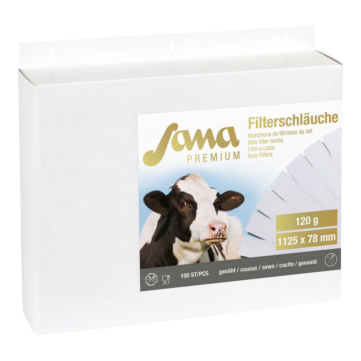 Kerbl Sana Premium Milchfilter für Melkroboter, 120 g, 78 x 1125 mm