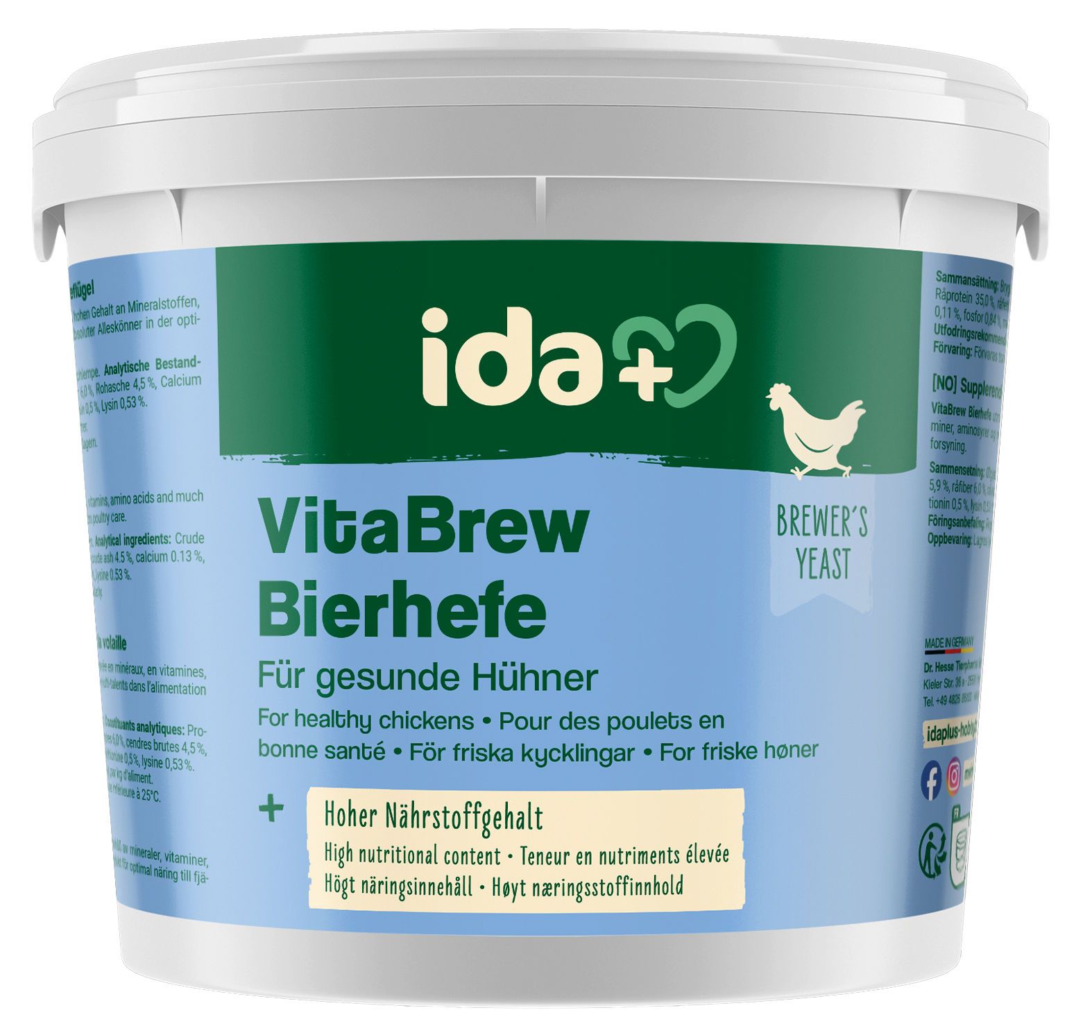 IdaPlus VitaBrew Öljäst för fjäderfä, mineraler & vitaminer, 1,5 kg