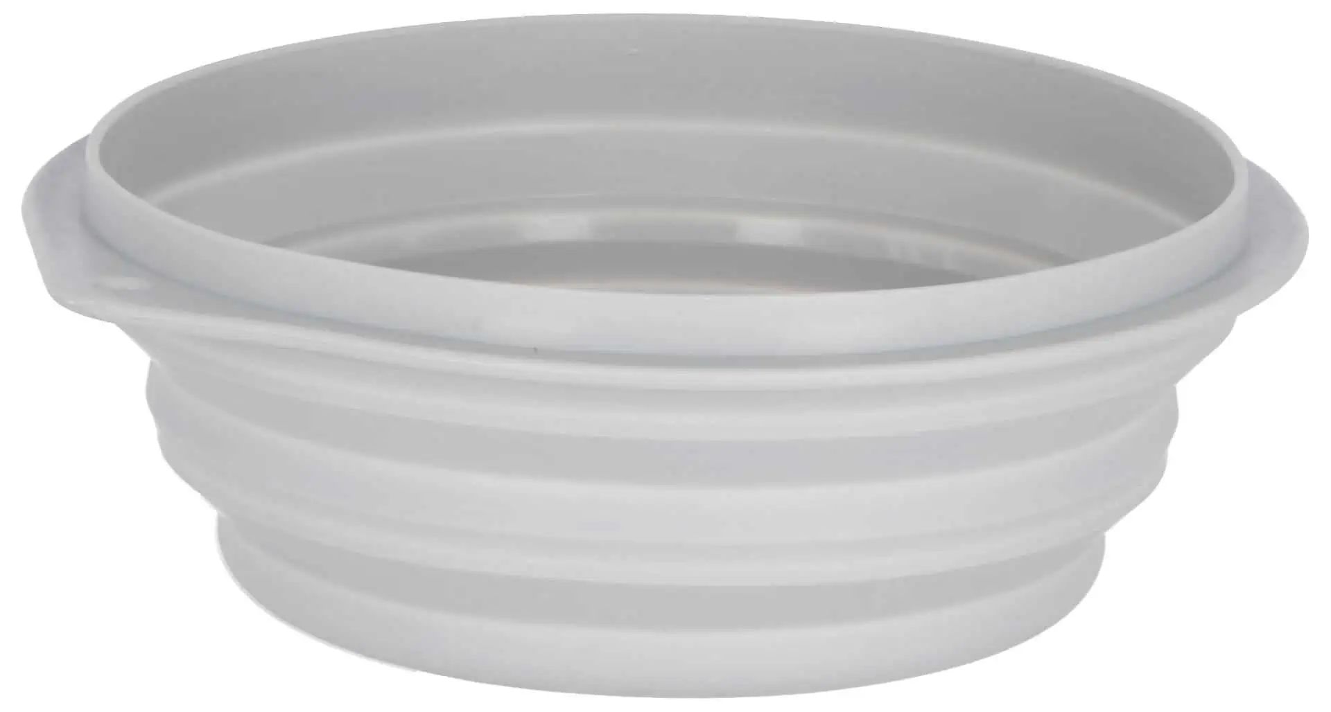 Kerbl Silicone Travel Bowl foldable grey, 2 L, non-slip, food-safe