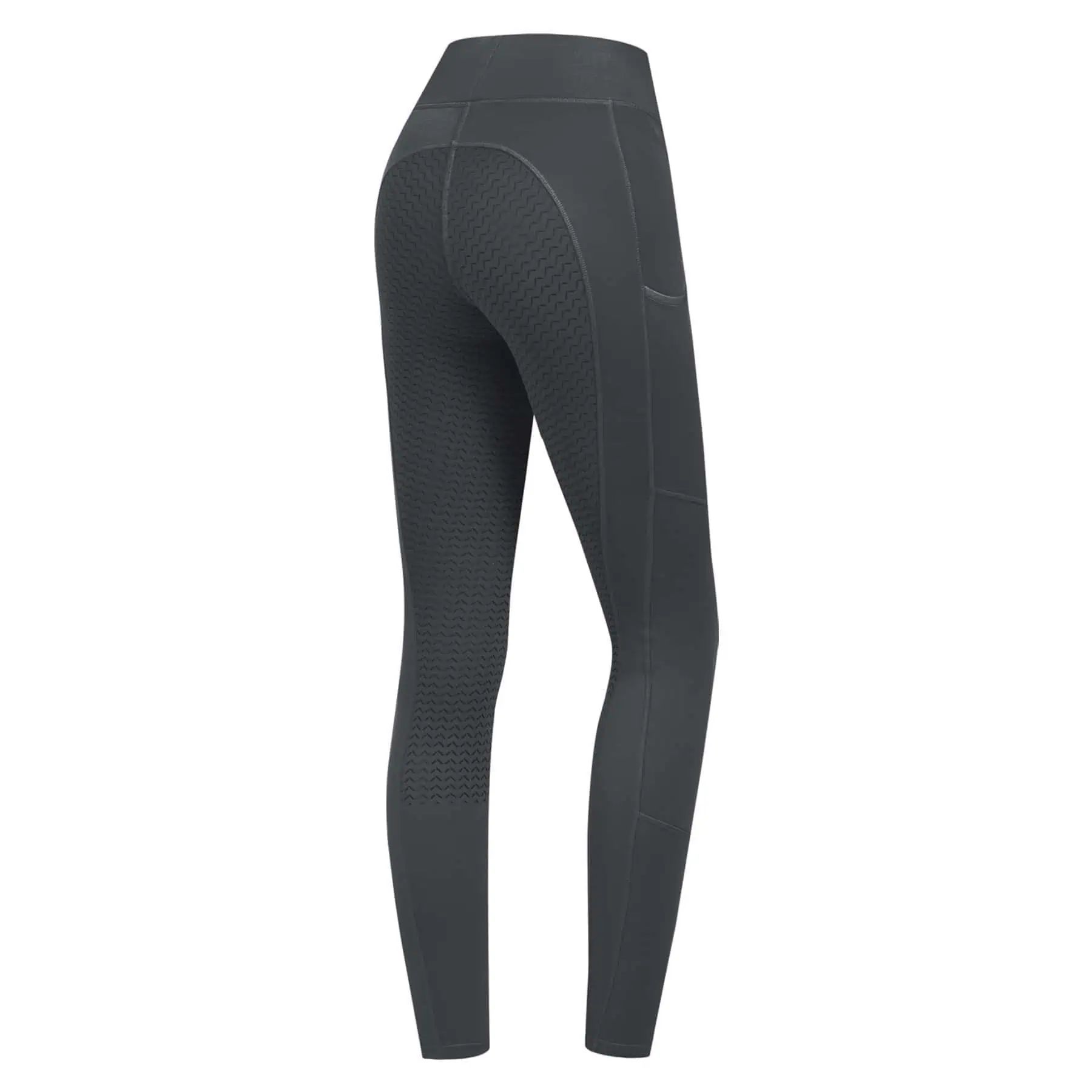 Legging d'équitation thermique Ella ELT, fond intégral silicone, enfant, asphalte, 140