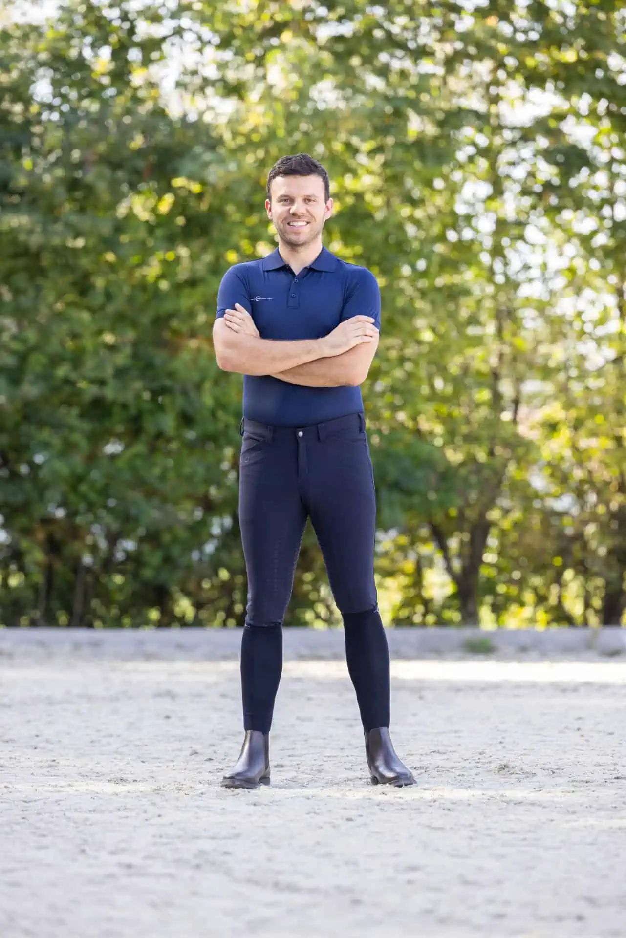 Covalliero Pantaloni de Călărie Techno II Bărbați, Șezut Integral, Bleumarin, vedere din față
