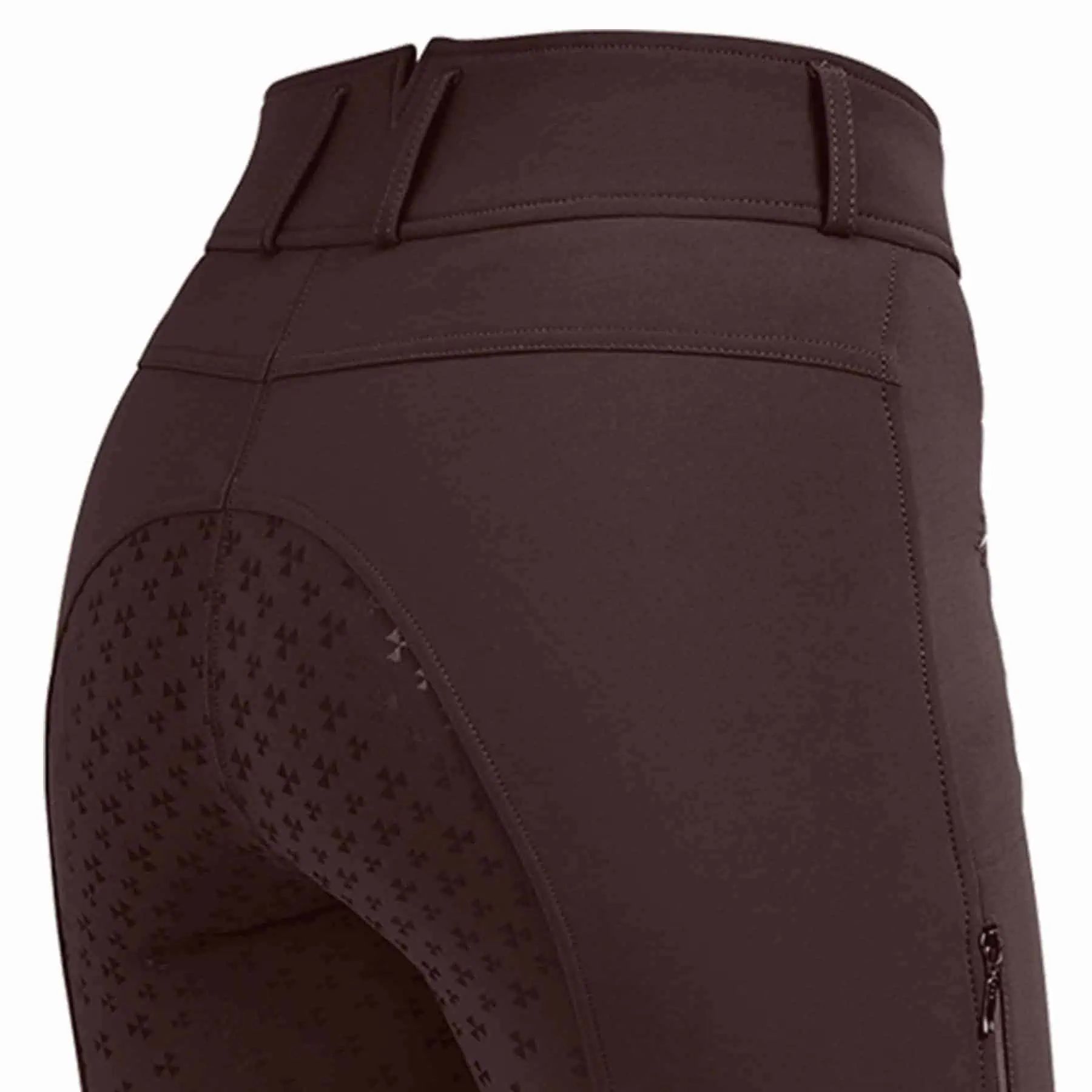 Pantalon d'équitation ELT Hella High Waist en silicone, fond intégral, marron, 42