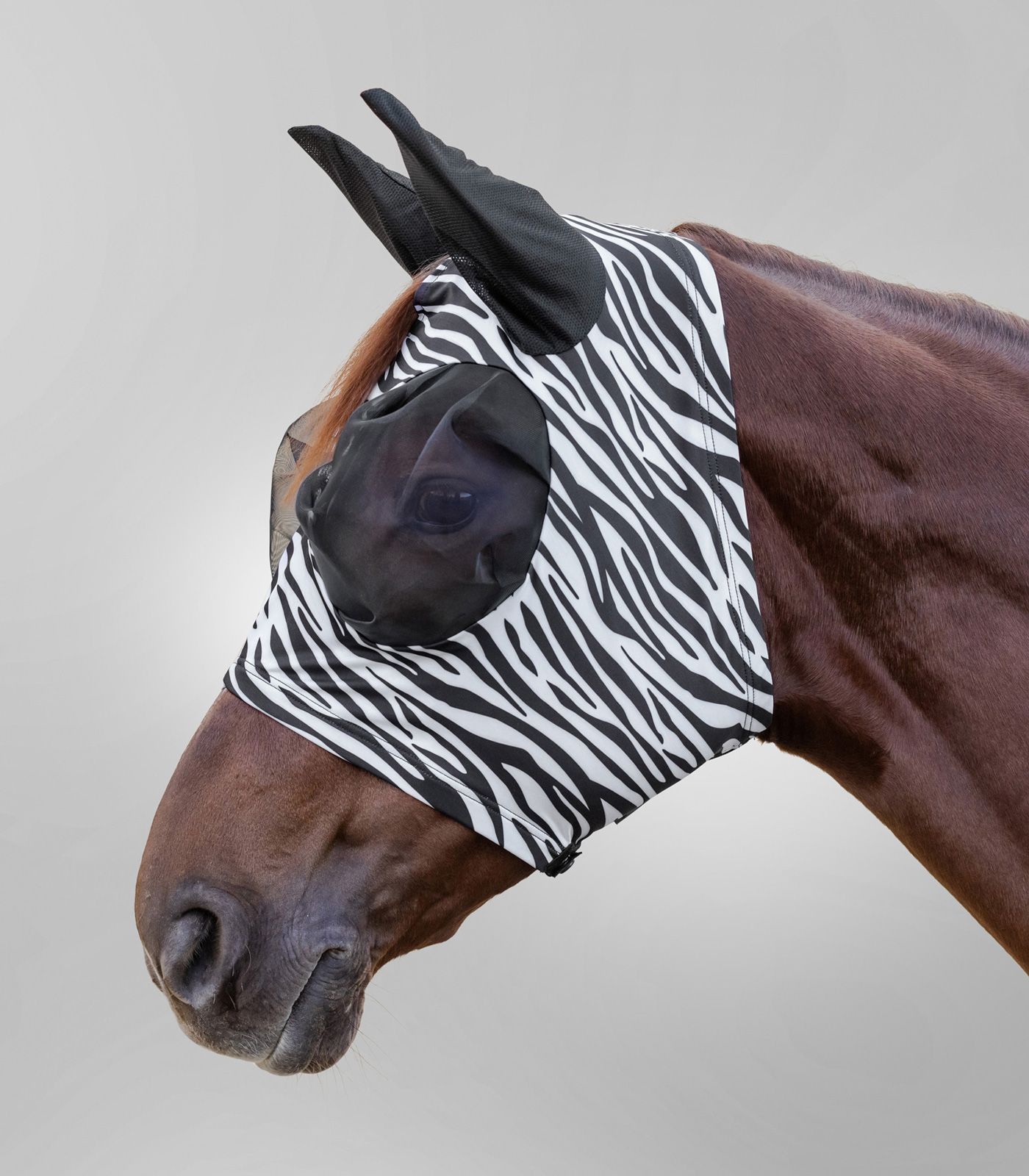Waldhausen Fliegenmaske Puck Zebra, schwarz/weiß, FULL