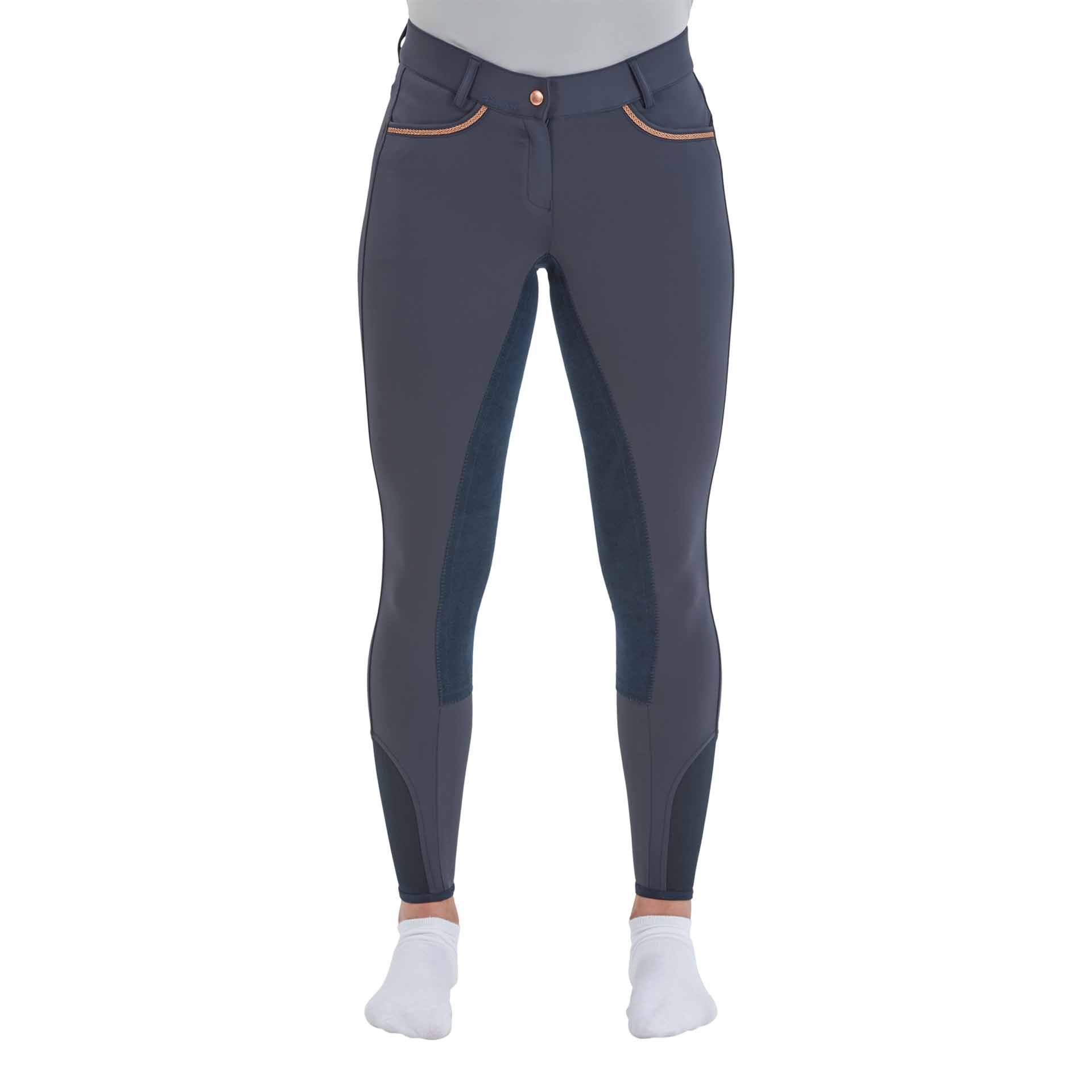 BUSSE Breeches MALIKA PRO Full Seat, Faux Leather Grip, front view