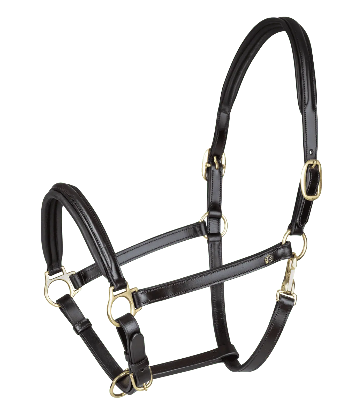 Waldhausen Licol en Cuir S-Line Classy, Rembourré, Réglable, COB, brun/laiton