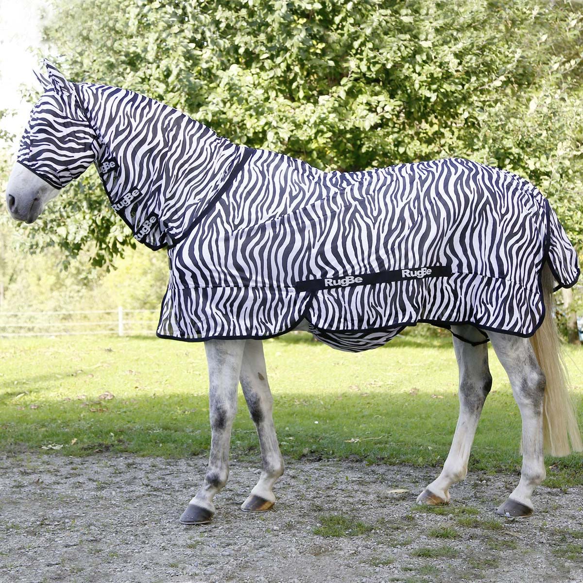 Covalliero Fliegendecke Zebra mit Halsteil RugBe Ekzemerdecke, Seitenansicht
