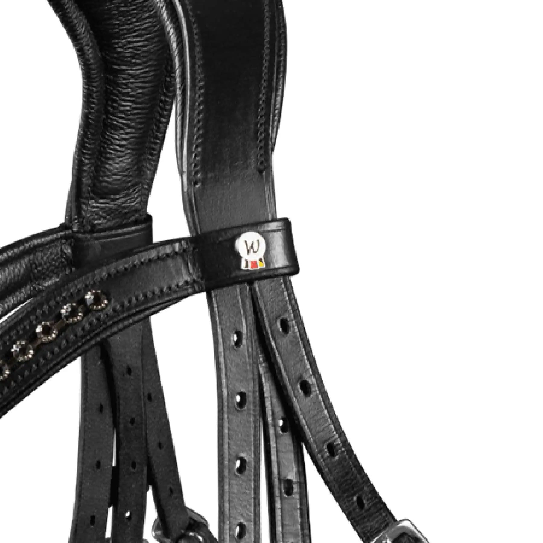 Waldhausen Bridon X-Line New Shape II, anglo-hanovrien, détail, logo