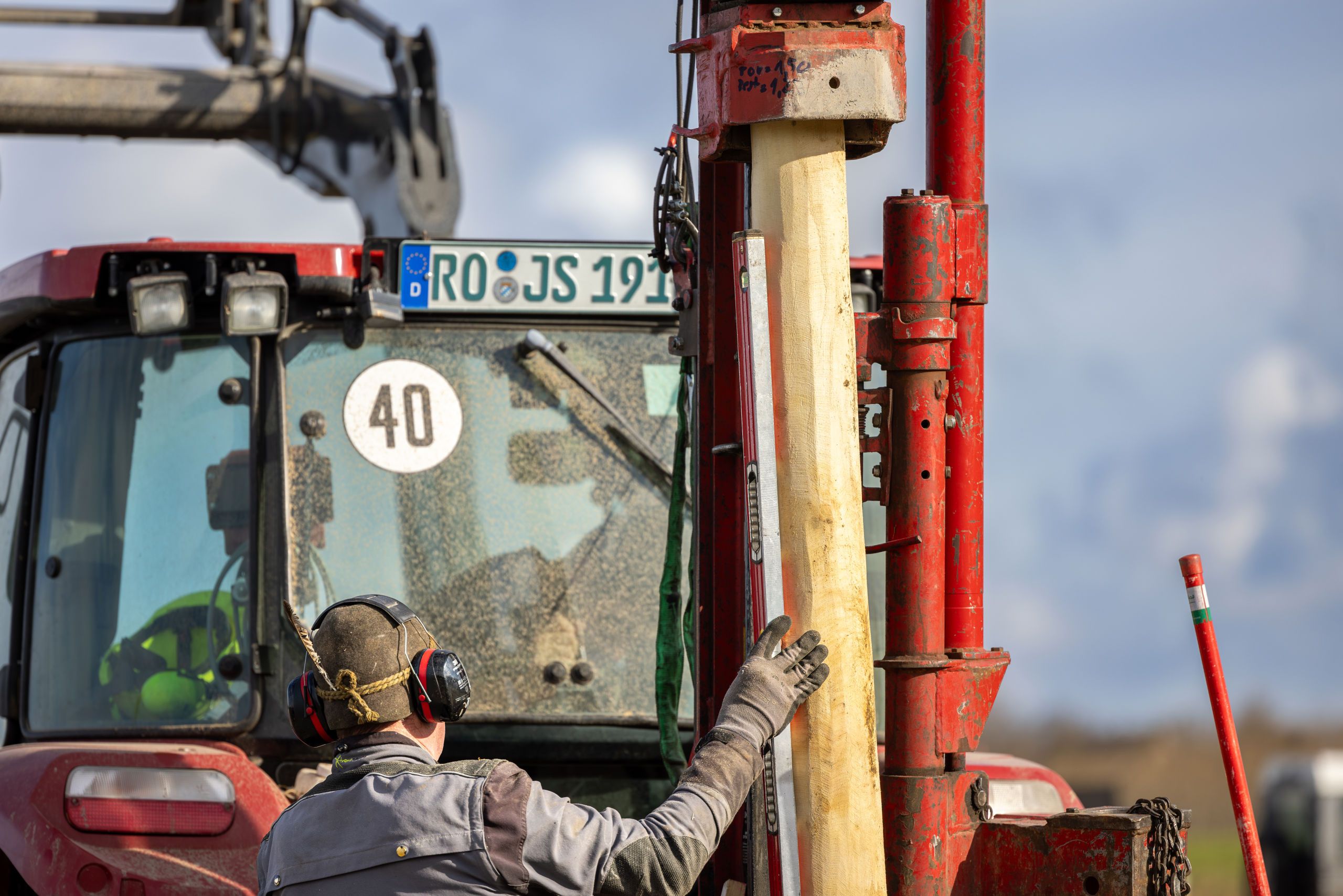 Konstruktion, Bohrung, Maschine, Traktor, Bediener
