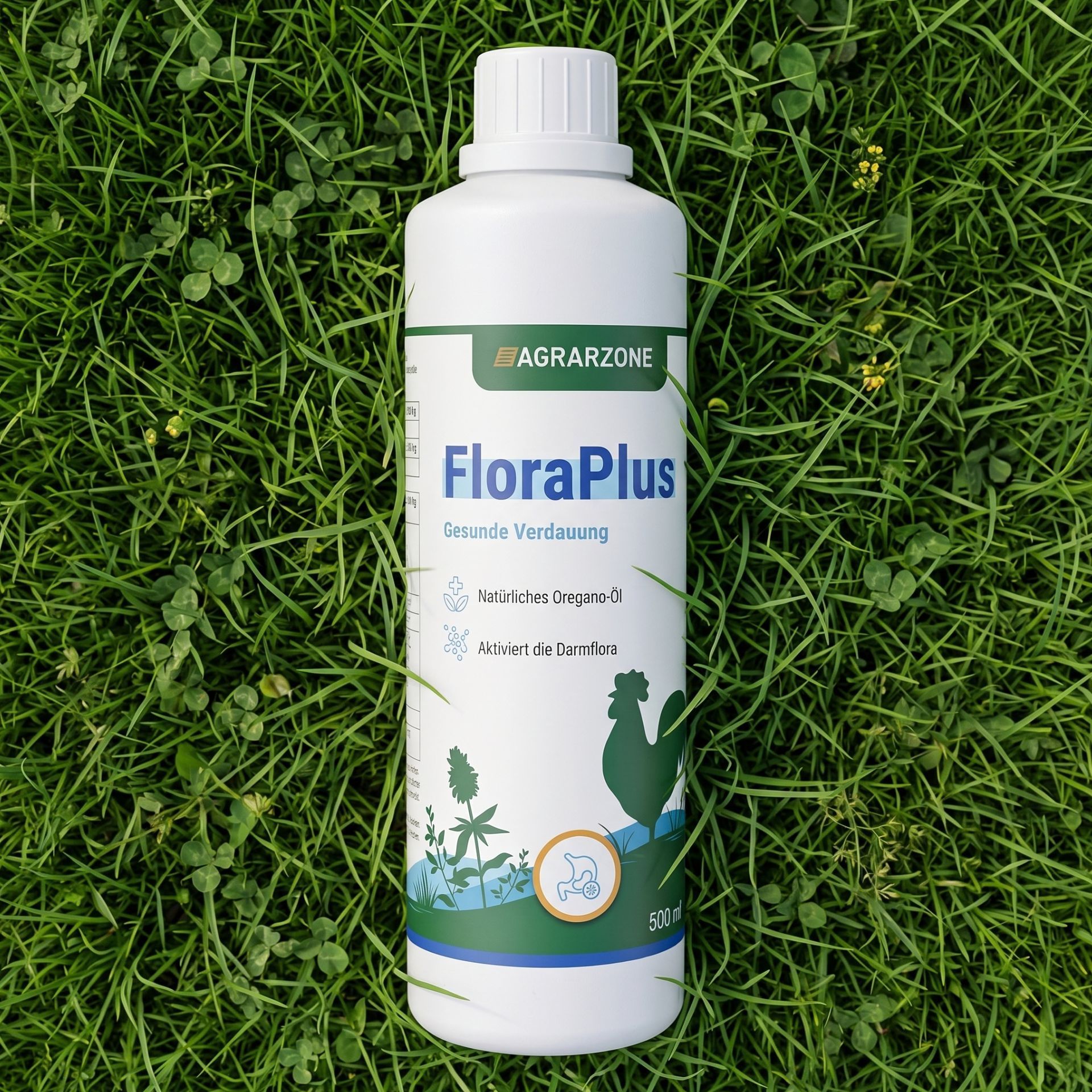 Agrarzone FloraPlus origan, aliment complémentaire pour poules, curcuma, 500 ml