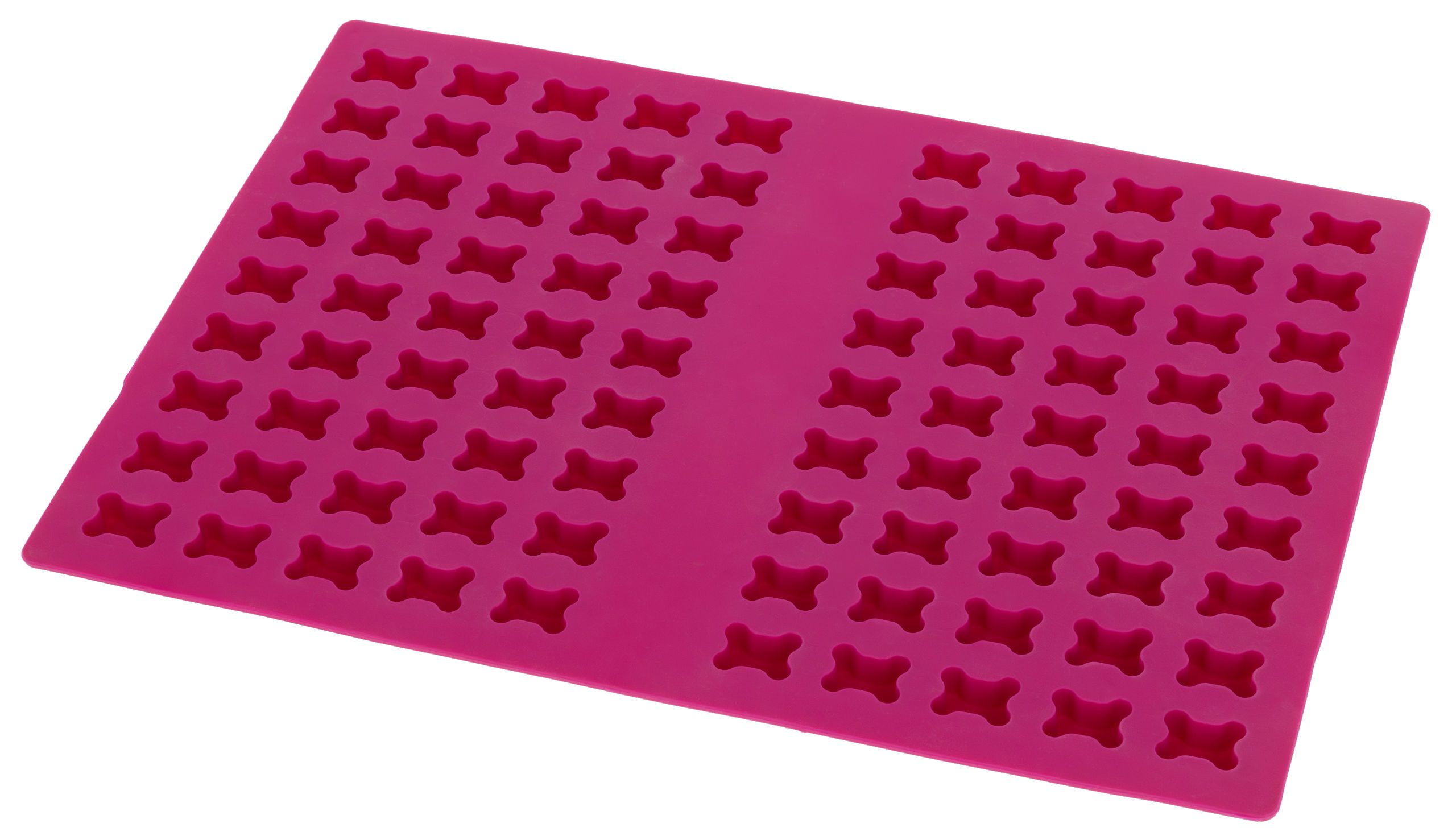 Kerbl Backmatte Silikon für Hunde-Leckerlis, Knochenform, brombeer