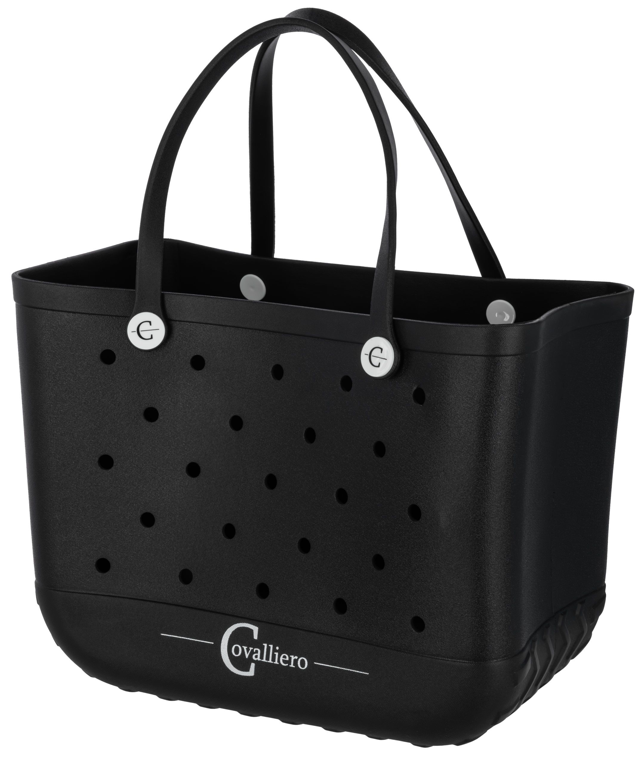 handtasche, tasche, schwarz, perforiert, kunststoff
