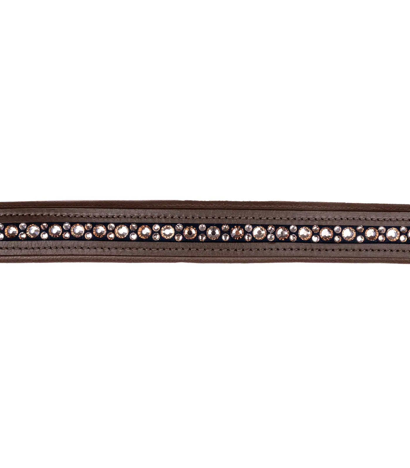 Waldhausen X-Line Lederhalfter Crystal, elegant mit Glitzersteinen, braun/gold Full