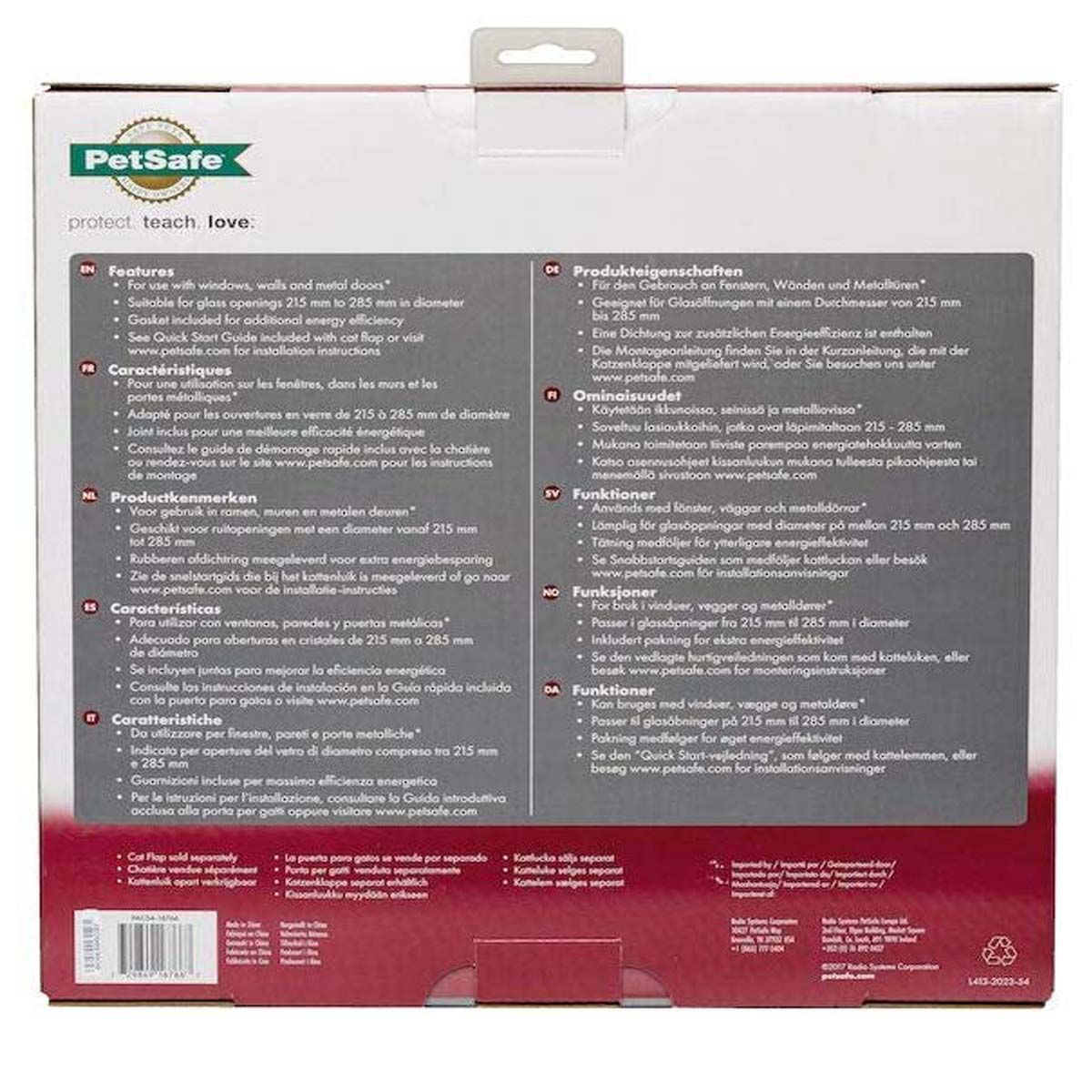 PetSafe Katzenklappen-Montageadapter für Glas, Wand und Metalltüren braun, Verpackung