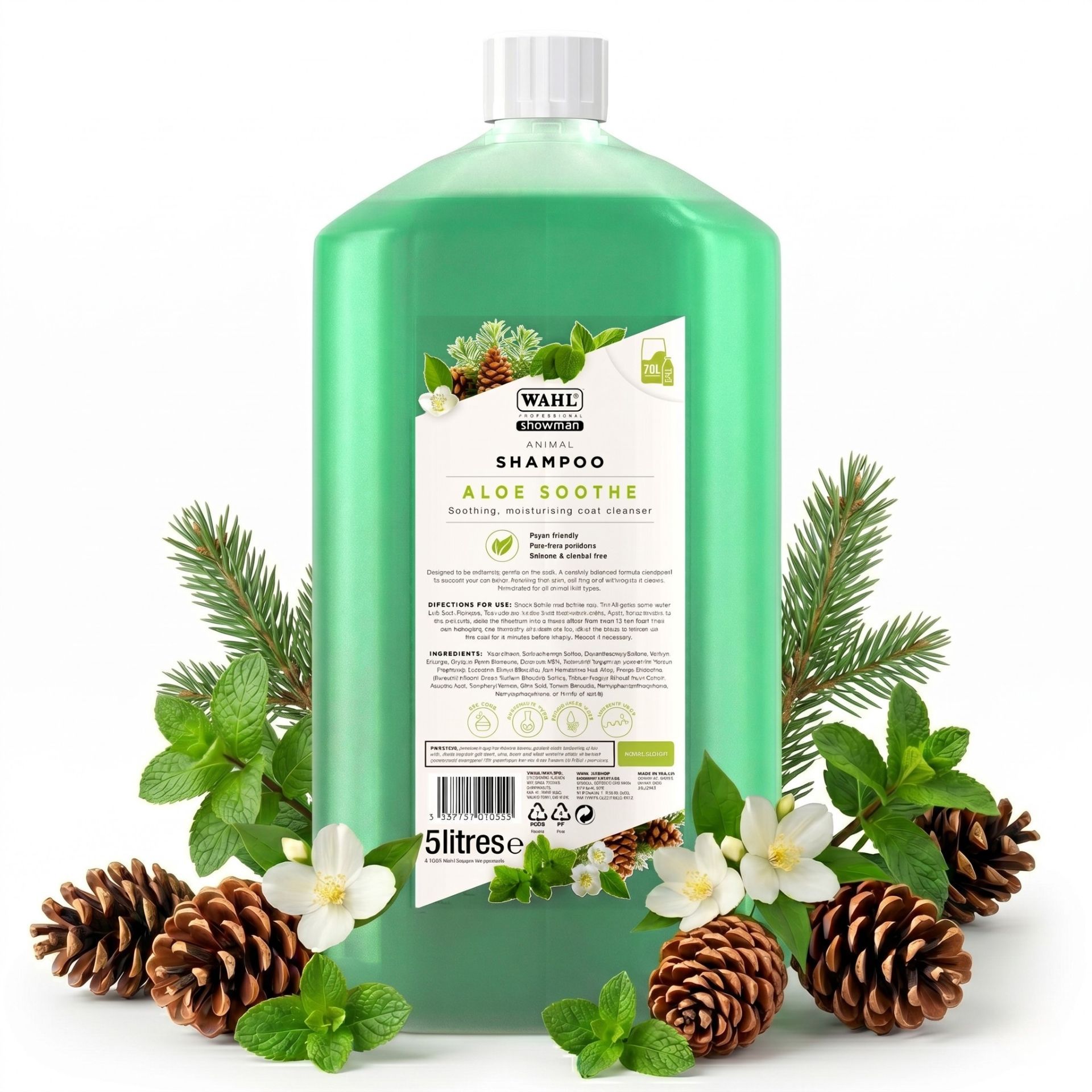 shampoo, aloe, coat cleanser, green bottle, 5 litres