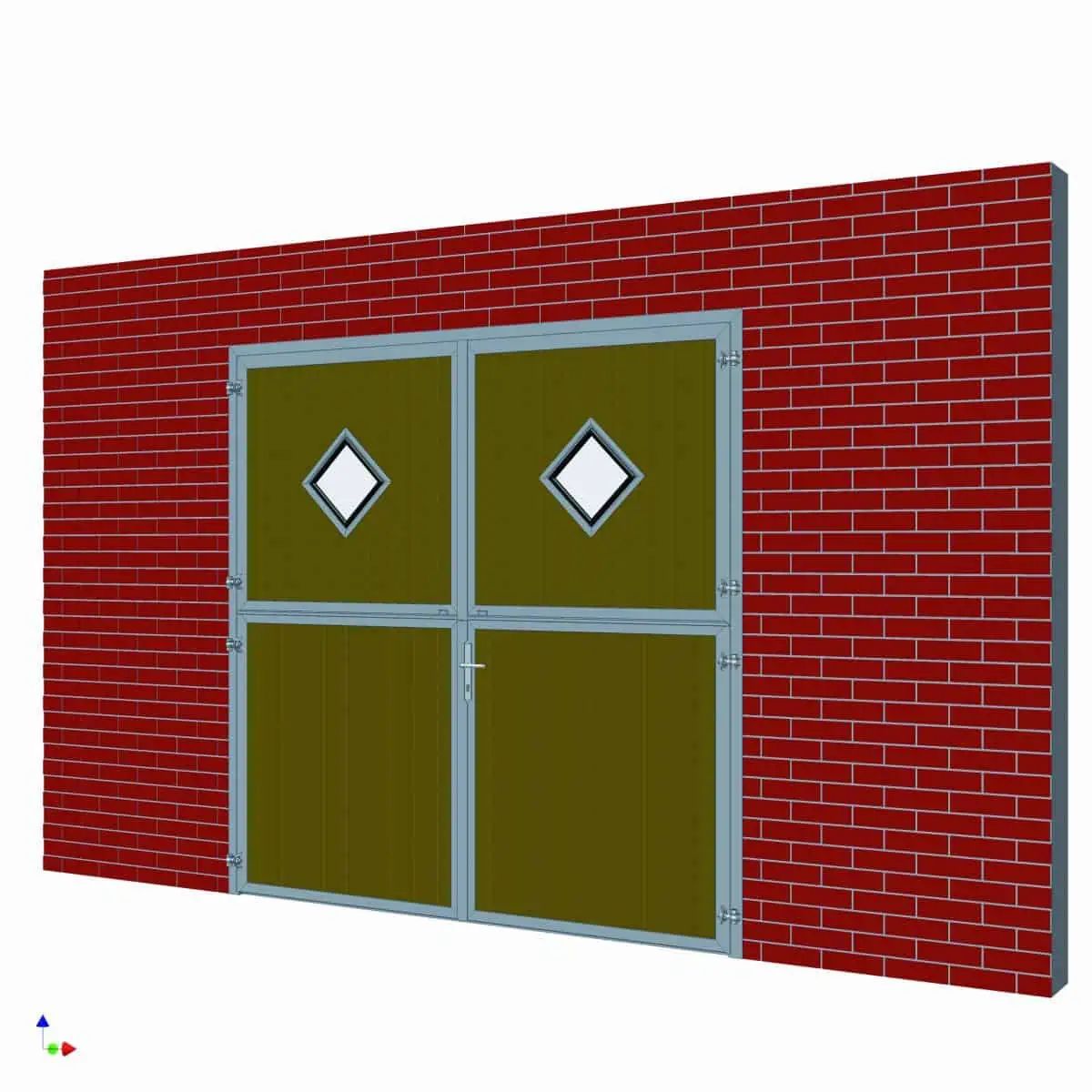 Growi Stalltor Karo-Fenster, wetterfeste Holzfüllung & Sicherheitsglas, Vorderansicht