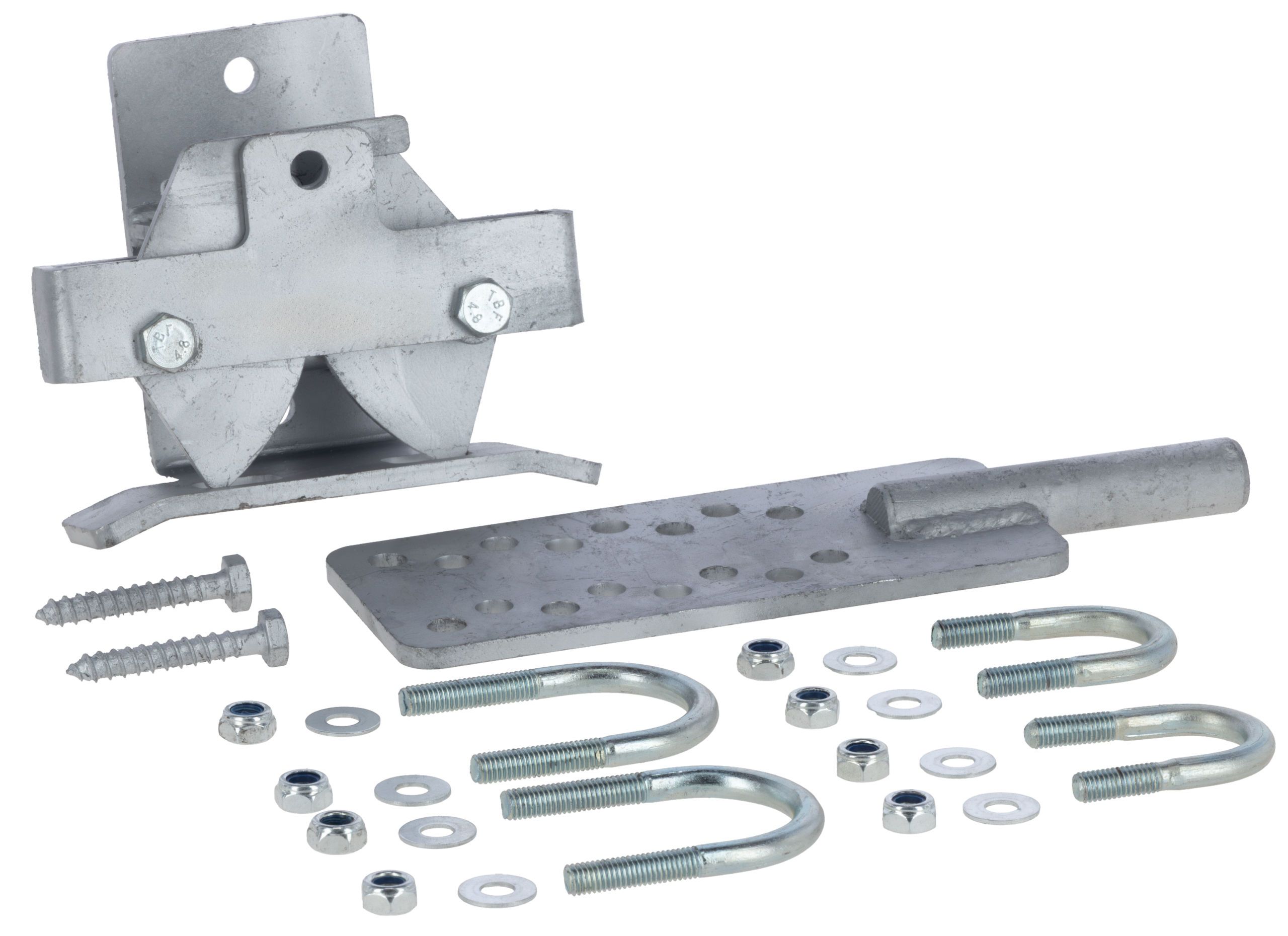 hitch mount, bracket kit, u-bolts, bolts screws, hardware set