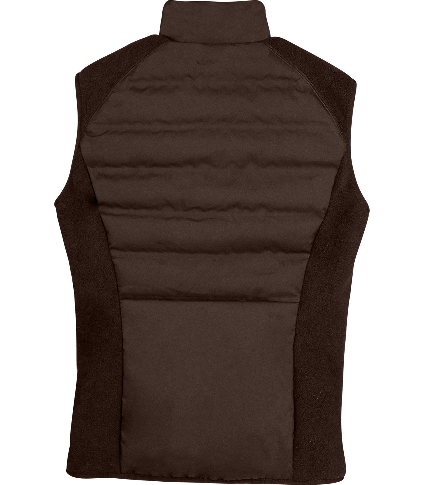 Daunenweste, ärmellos, braun, gequiltet, Fleece-Seiten