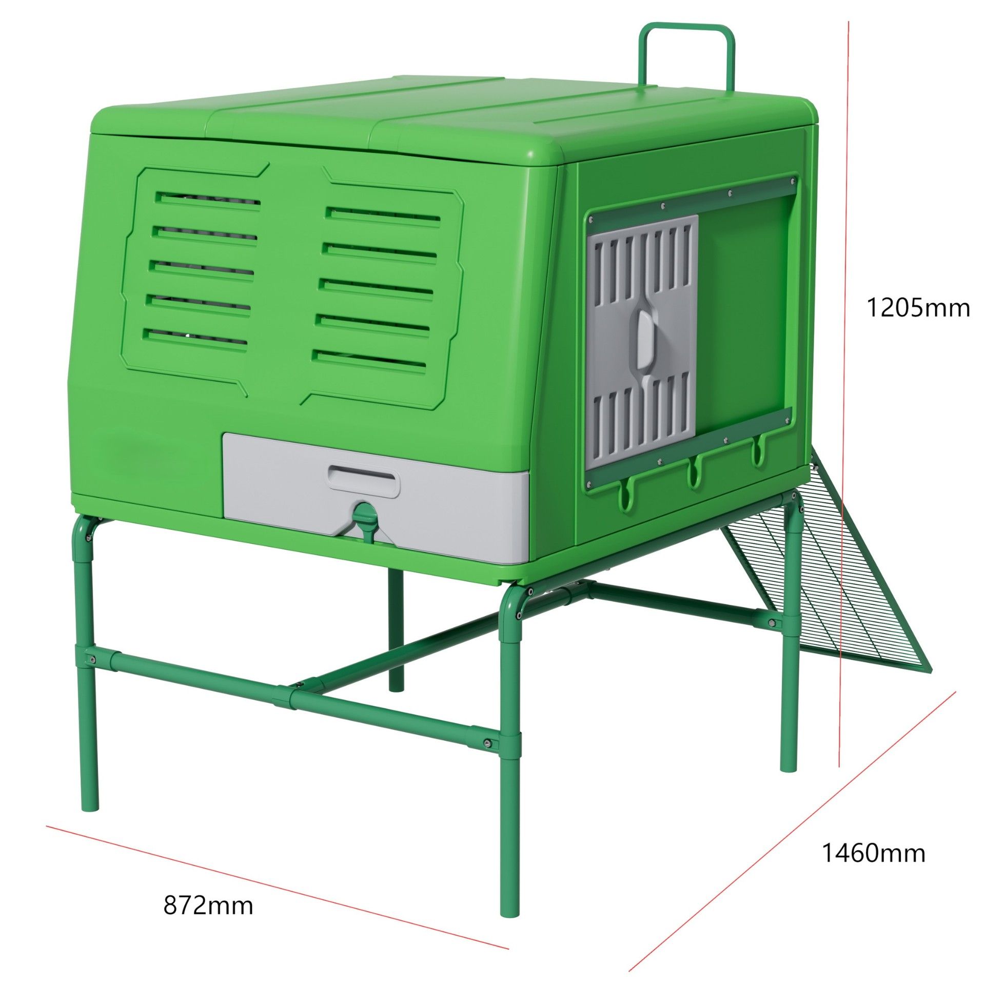 Agrarzone Mobile Chicken Coop "The Egg Loft" made of Plastic, dimensioned drawing