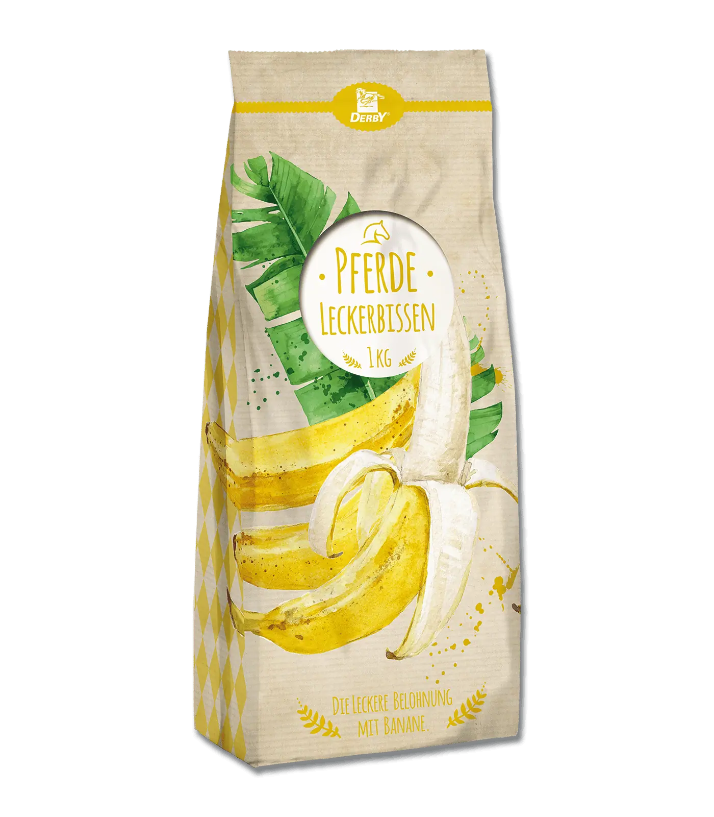 DERBY Jutalomfalat Banán, Lónak Banán Ízesítéssel, 1 kg, csomagolás