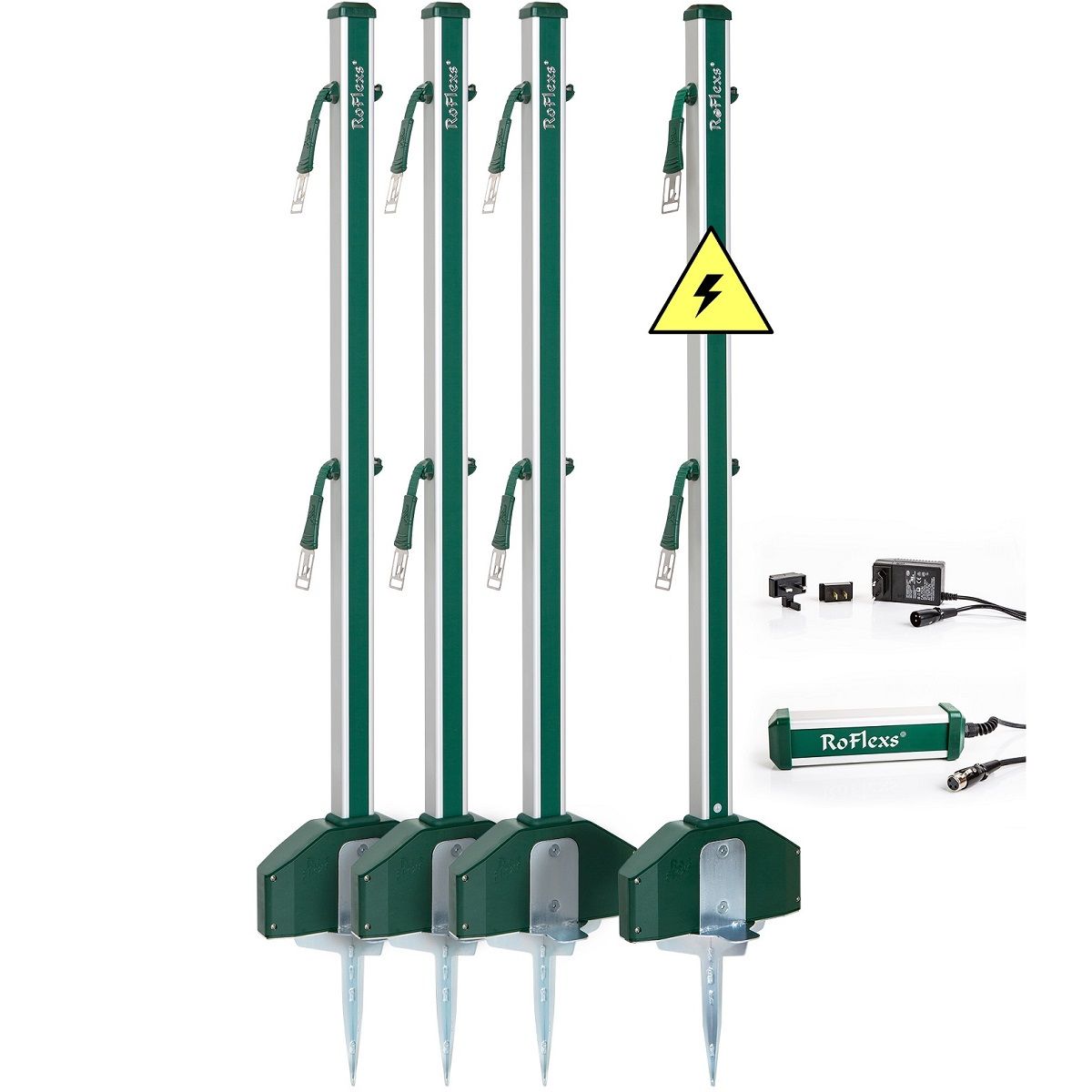 RoFlexs Zaunsystem Premium E145 Set Weidezaun Pferd, 56 m², Lieferumfang