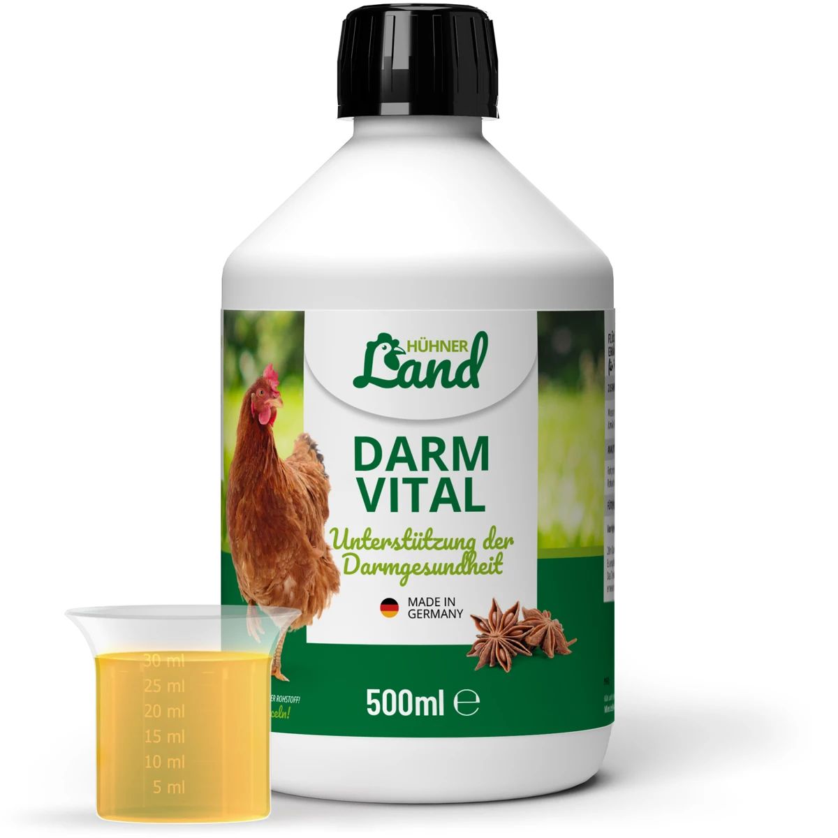 Hühnerland Darm Vital Chicken 500 ml, leveransinnehåll