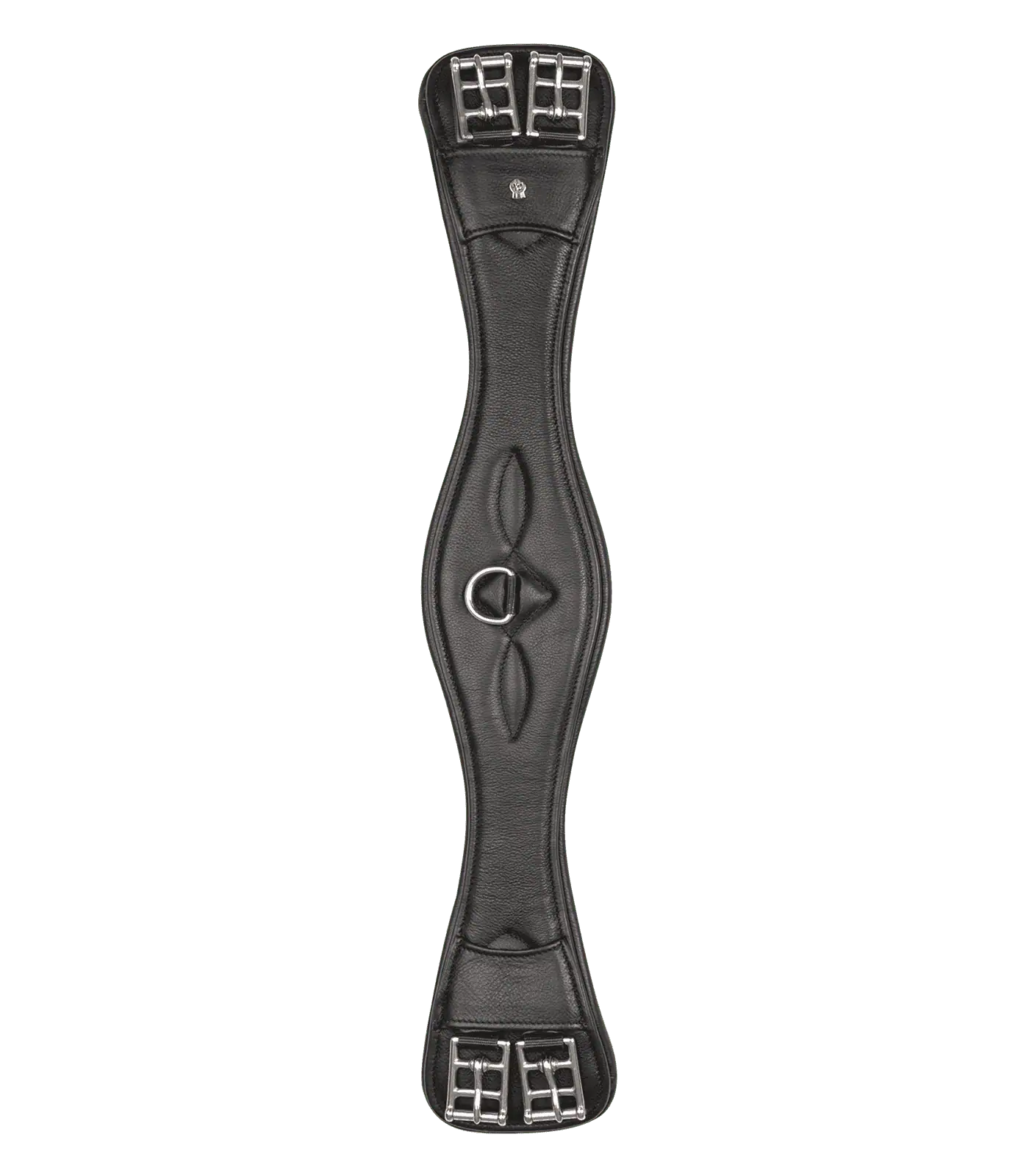 Waldhausen Lederkurzgurt Comfort, Sattelgurt mit Edelstahl-Rollschnallen, schwarz, 60 cm