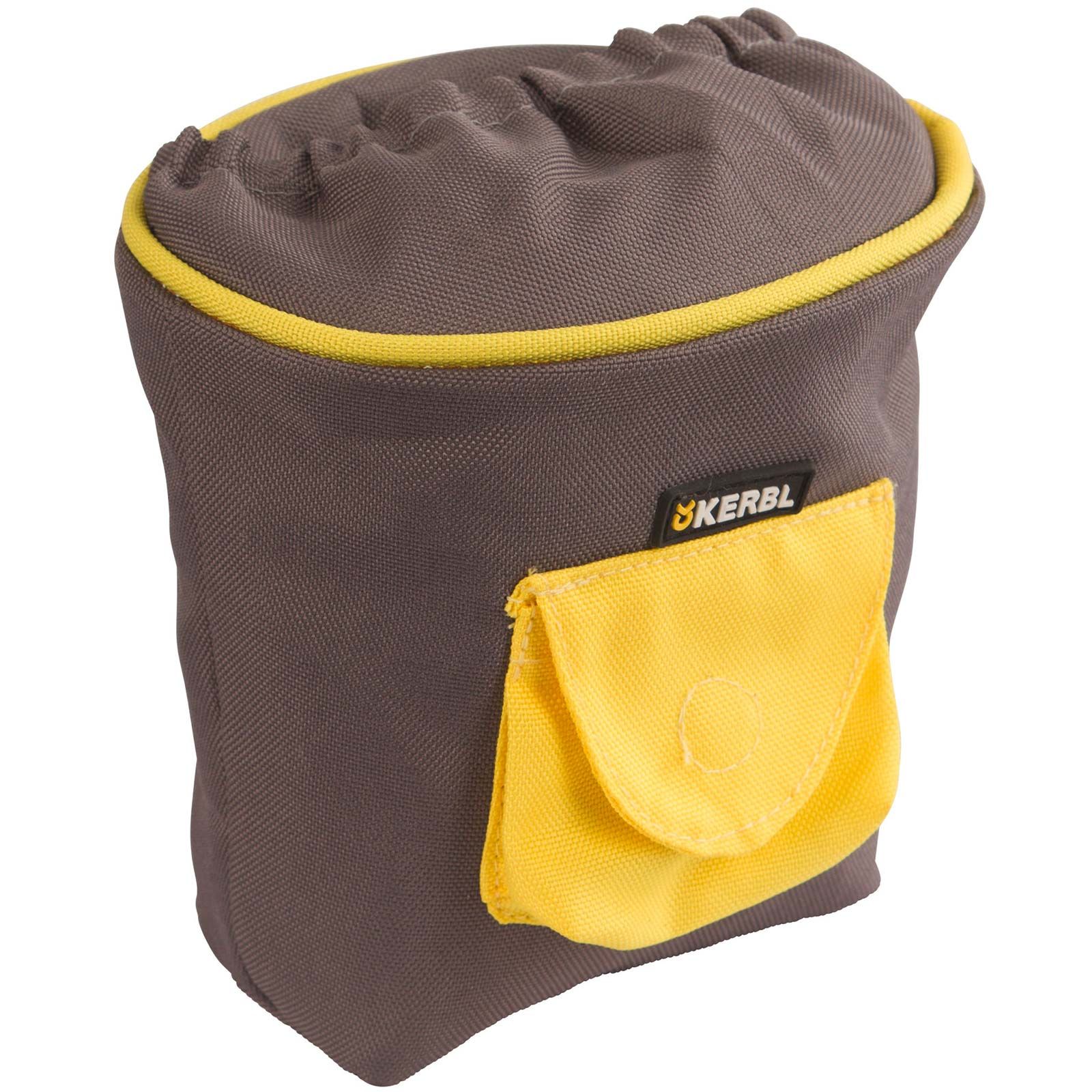 Kerbl Sac à friandises PRO pour chien, gris/jaune, 500 ml, vue de face