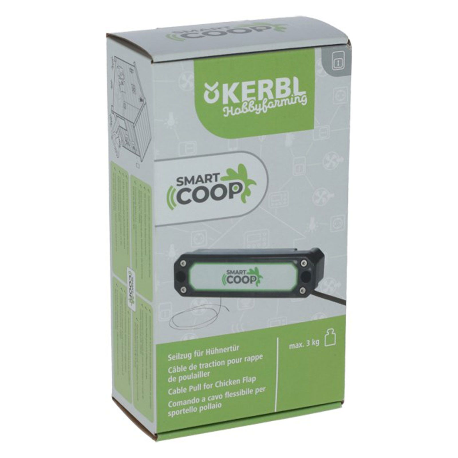 Kerbl SmartCoop Seilzug Hühnertür, automatische Hühnerklappe, Verpackung