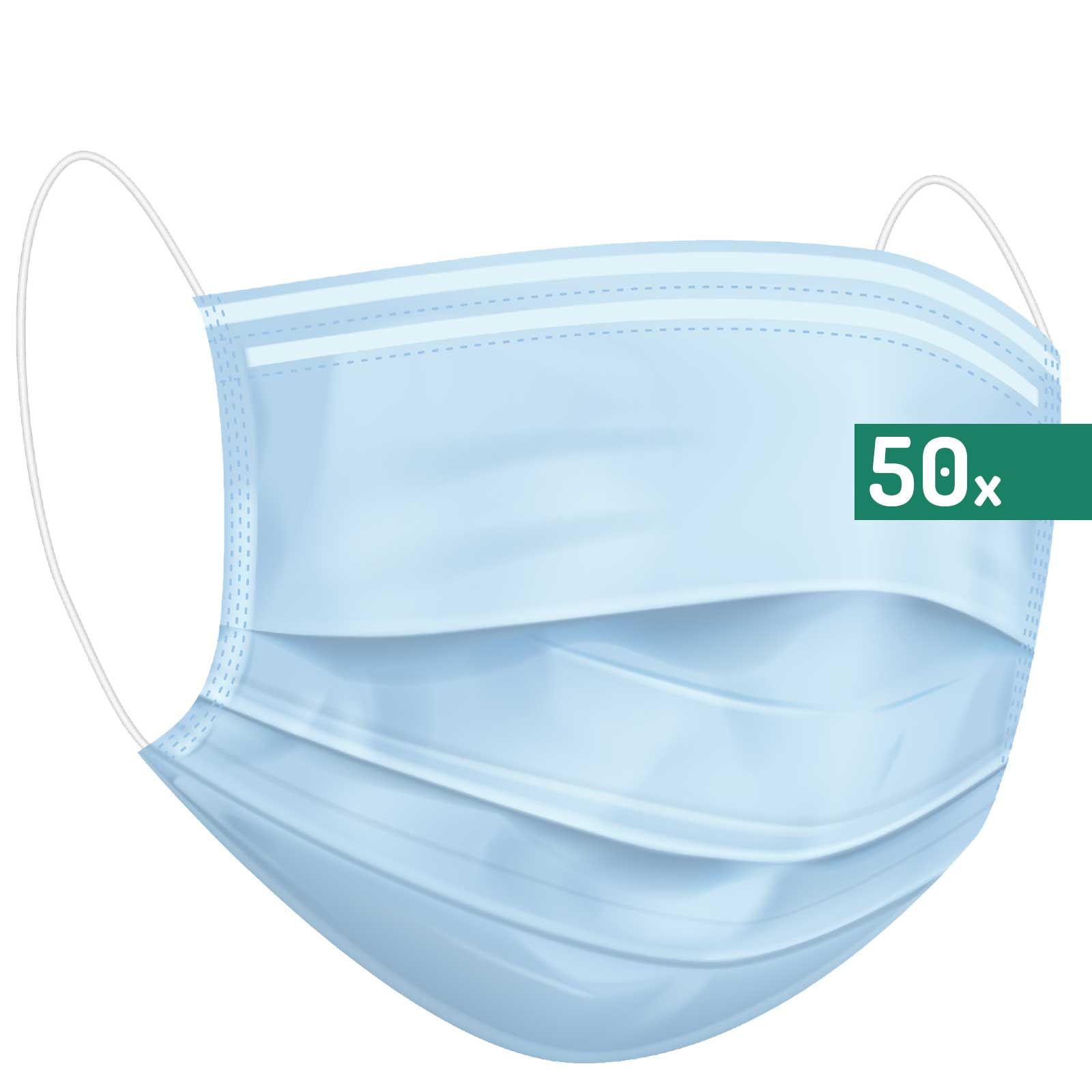 50x Disposable Face Mask, illustrative image