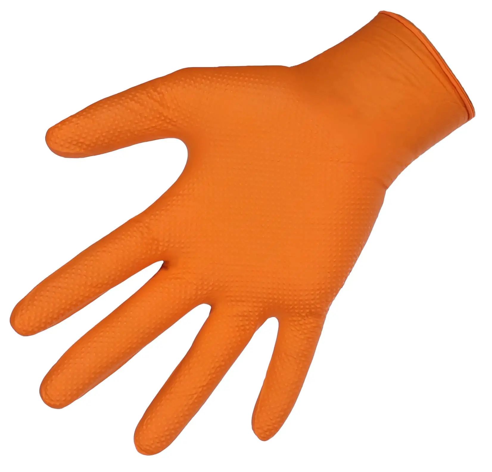 Gant jetable Nitrile X-Grip Kerbl, orange, 50 pièces, vue de face