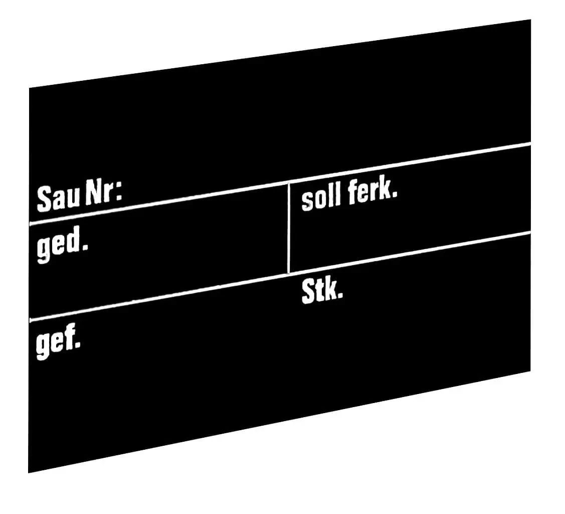 Stable blackboard, black, for pigs, 30 x 20 cm