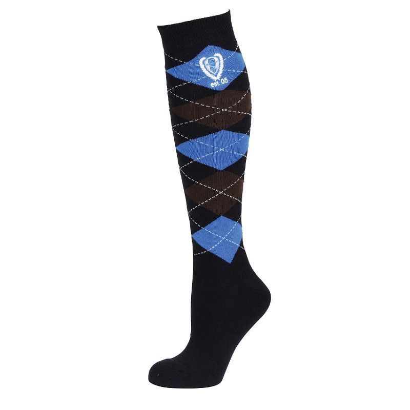 Covalliero Chaussettes d'équitation Brescia 37 - 39 bleu foncé/bleu-marron