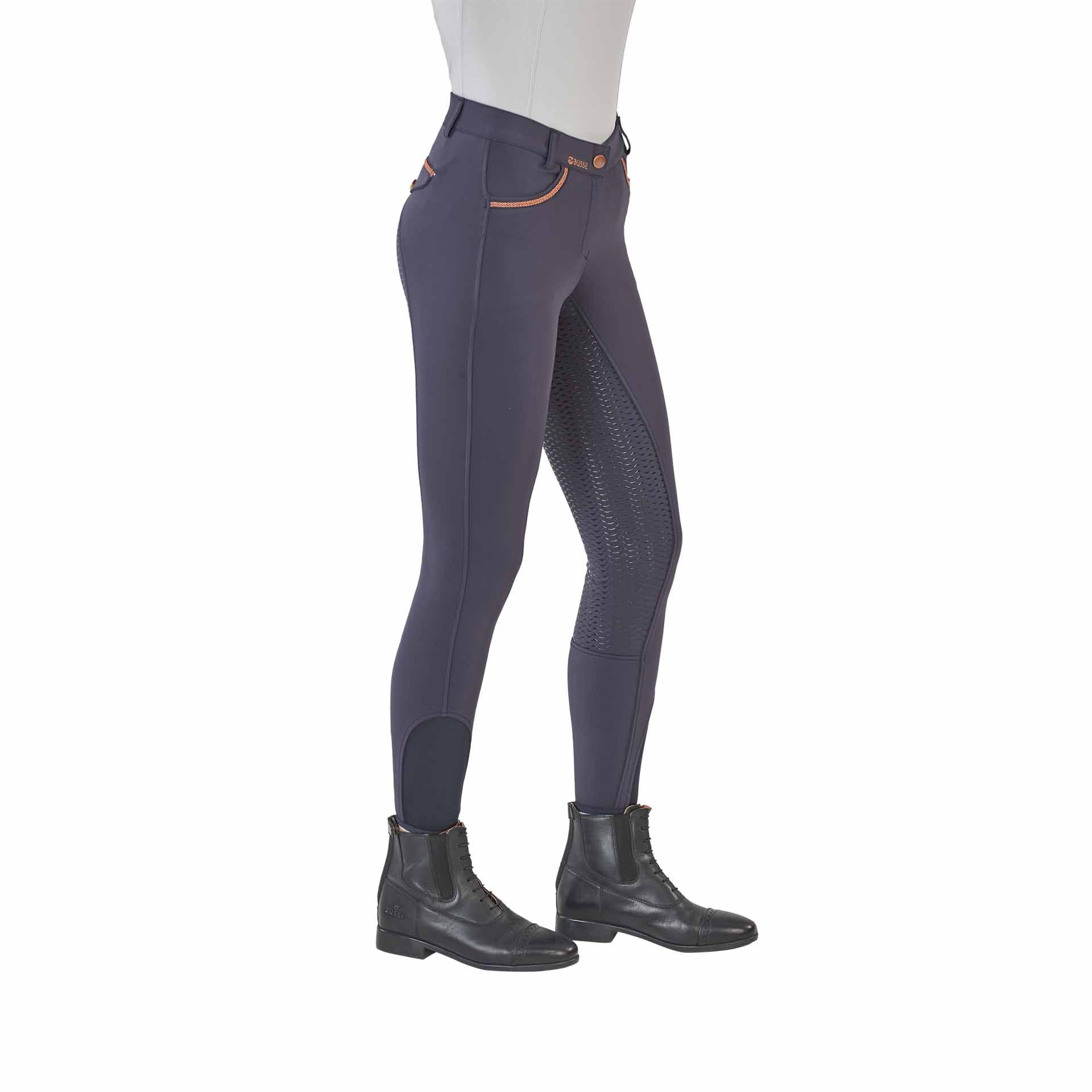 BUSSE Reithose MALIKA Damen, Silikon-Vollbesatz, hochelastisch, navy, 44