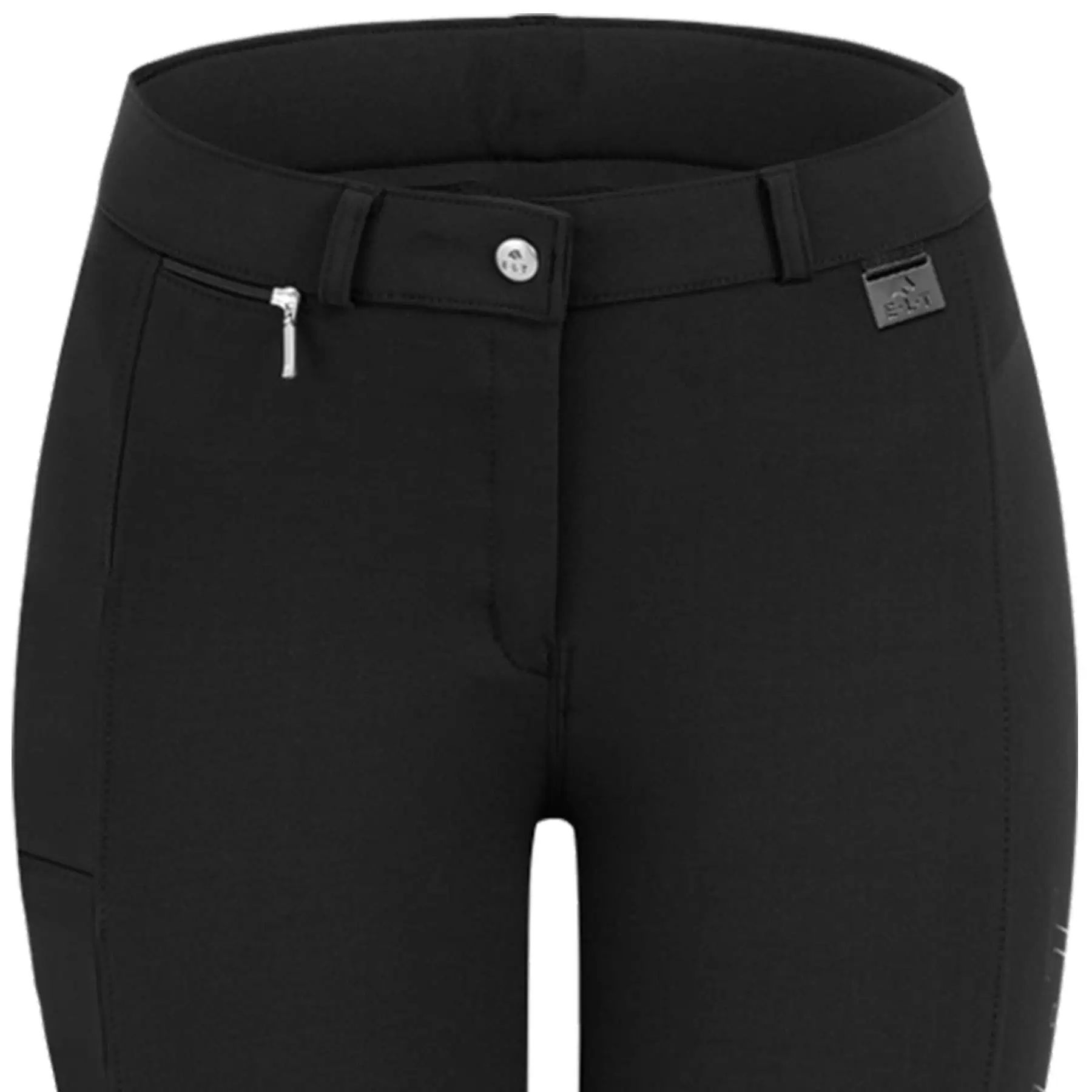 Pantalon d'équitation ELT Micro Genou Silicone, coupe classique, noir D44