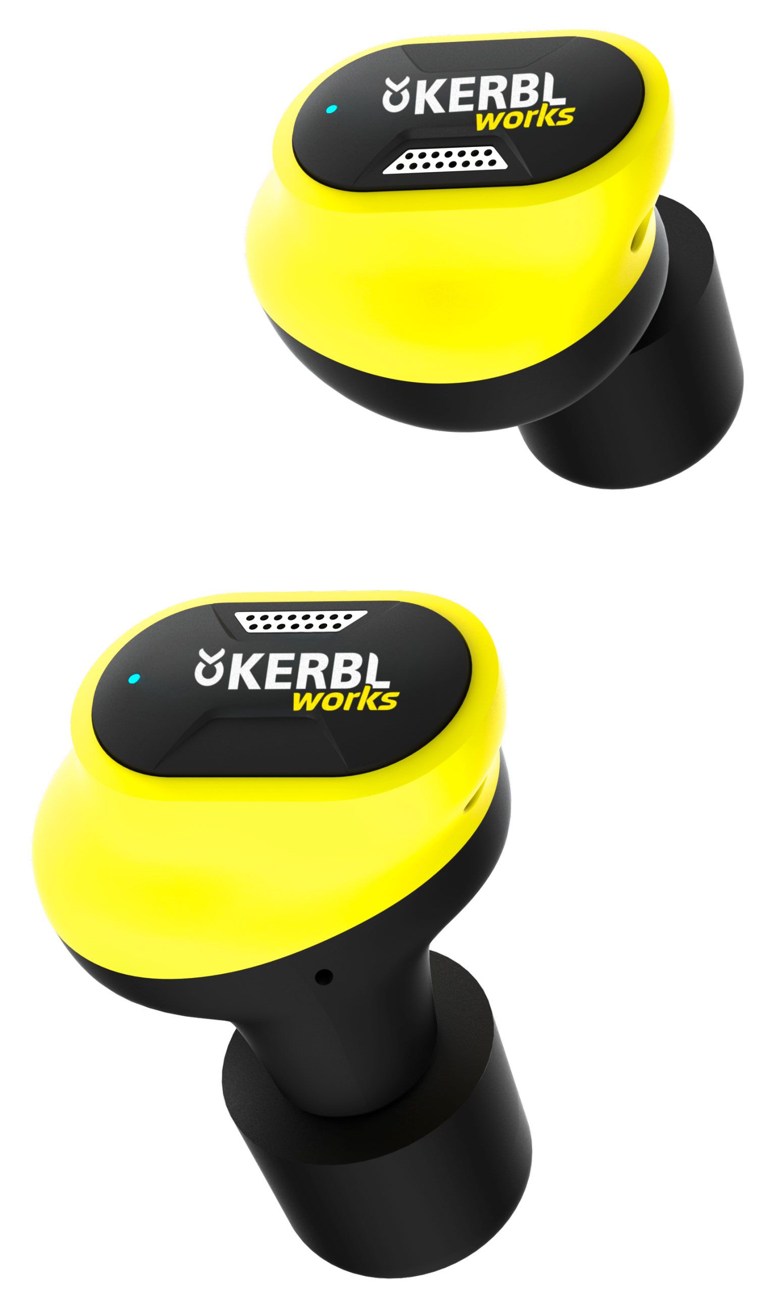 earbuds, earphones, yellow, in-ear, wireless, earbuds, earphones, wireless, yellow, black